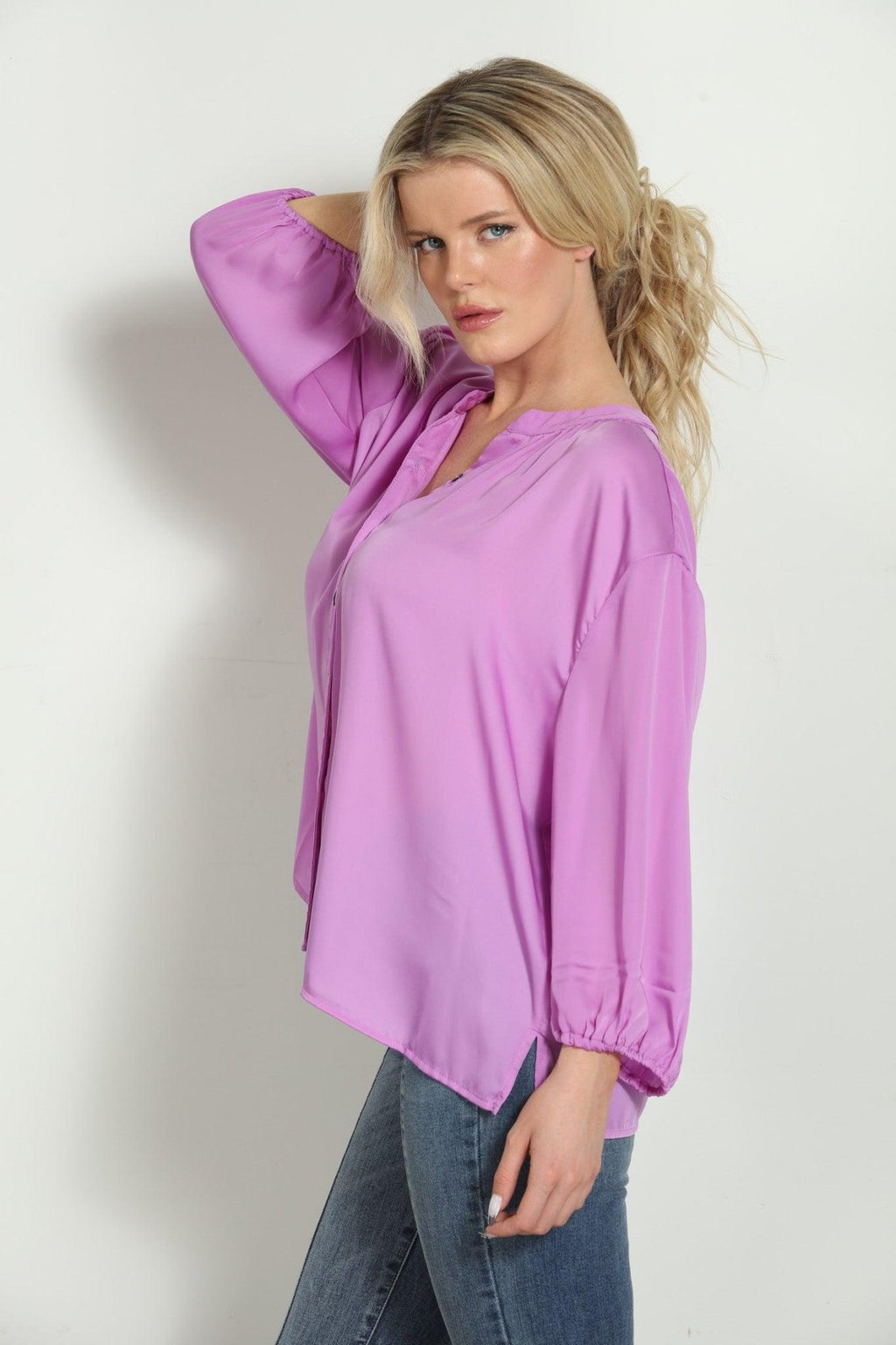 Mulberry Silky Shell Button Blouse-FINAL SALE