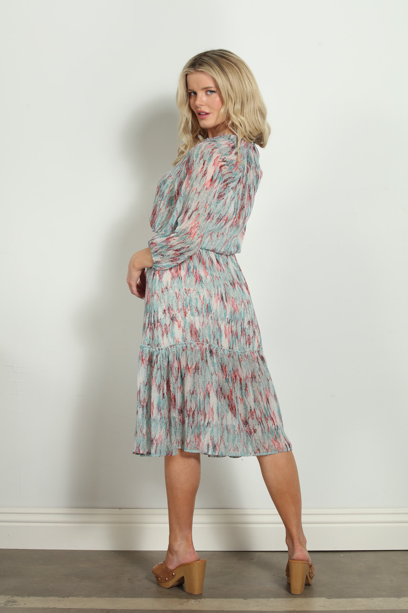 Myranda Chiffon Smocked Midi Dress-FINAL SALE