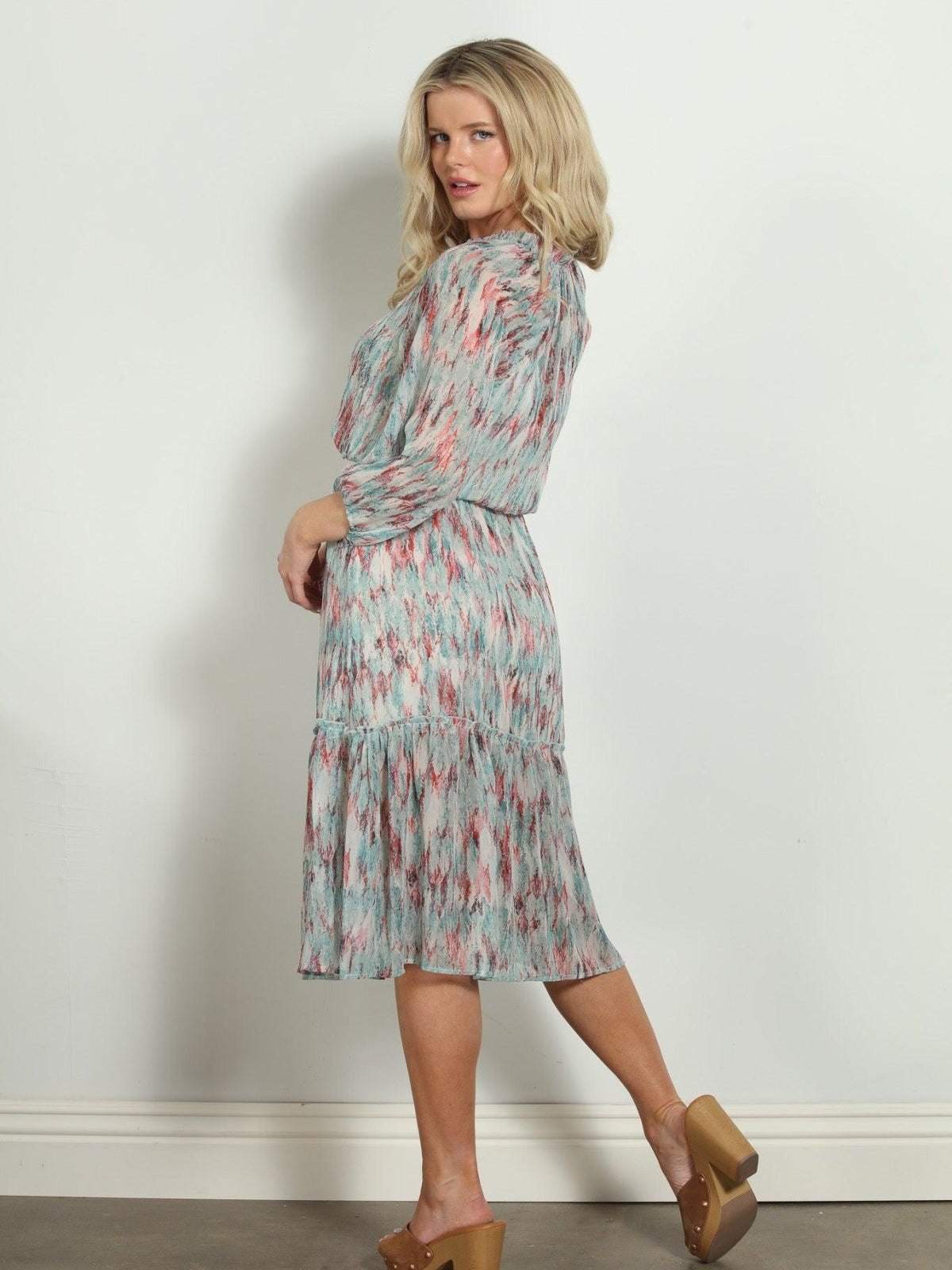 Myranda Chiffon Smocked Midi Dress-FINAL SALE