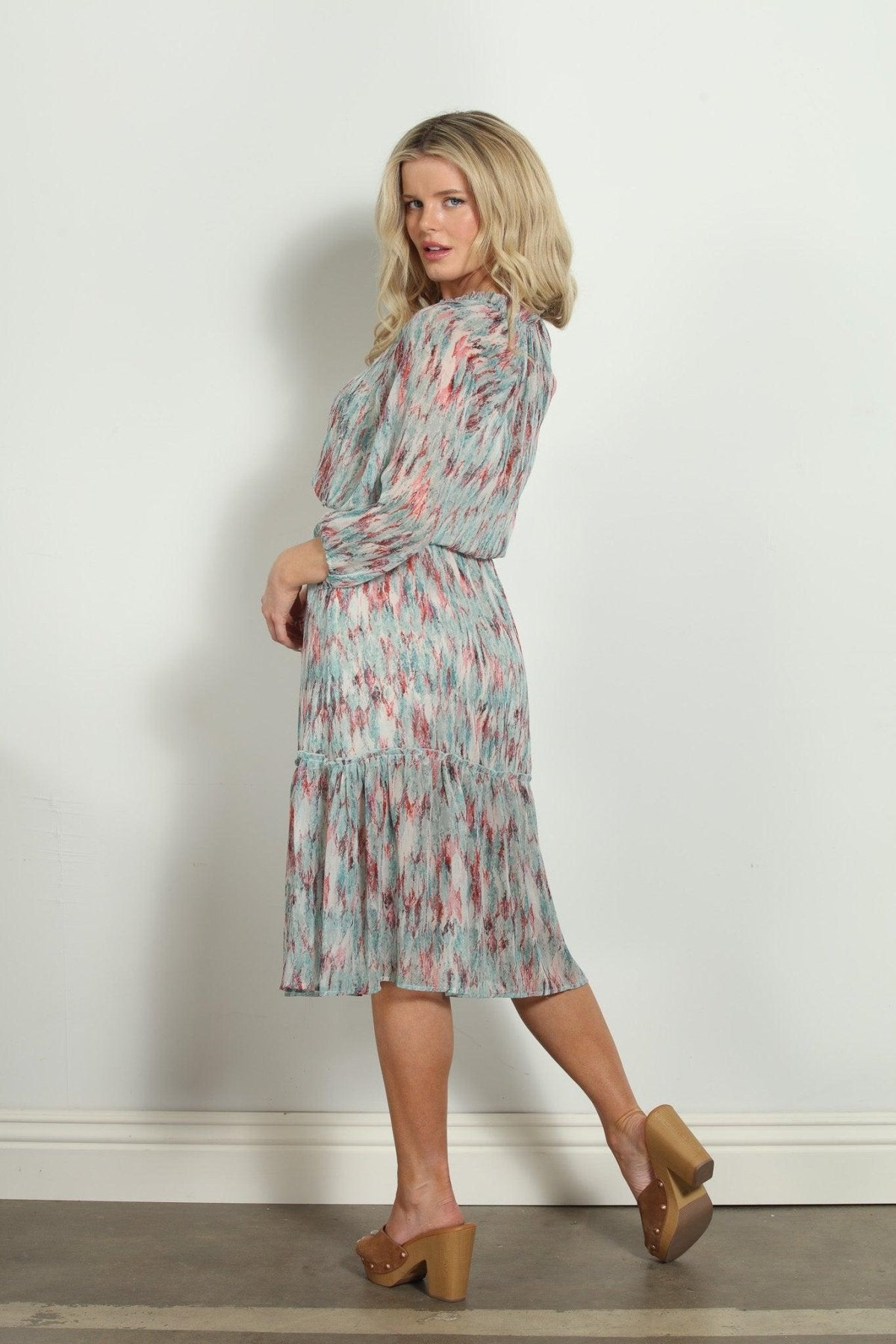 Myranda Chiffon Smocked Midi Dress-FINAL SALE