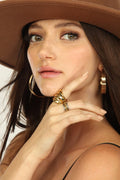 Lola Two-Toned Chain Ring - 18k Gold Plated-FINAL SALE
