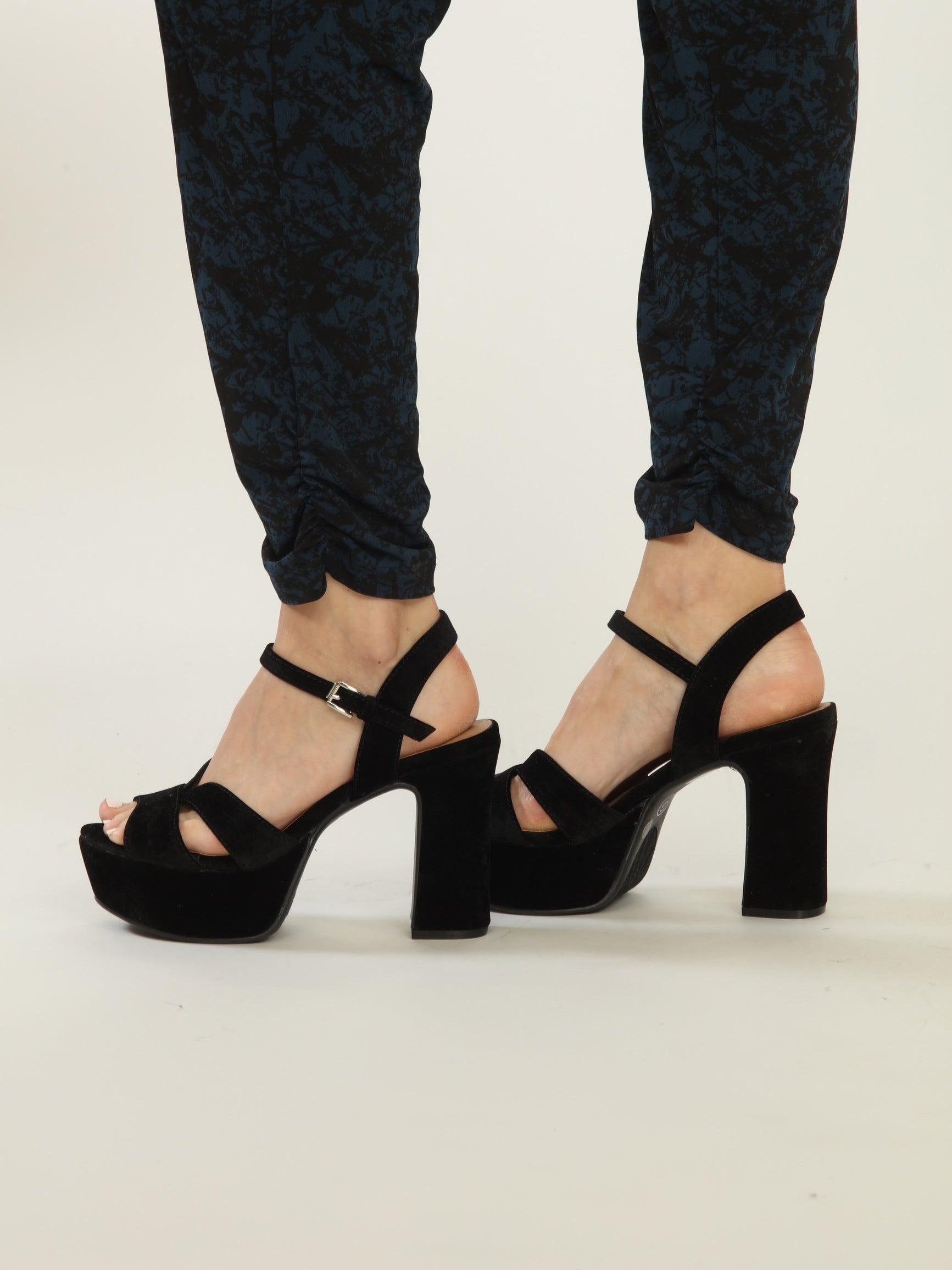 Chinese Laundry Daydreamer Black Suede Platform Heels-FINAL SALE