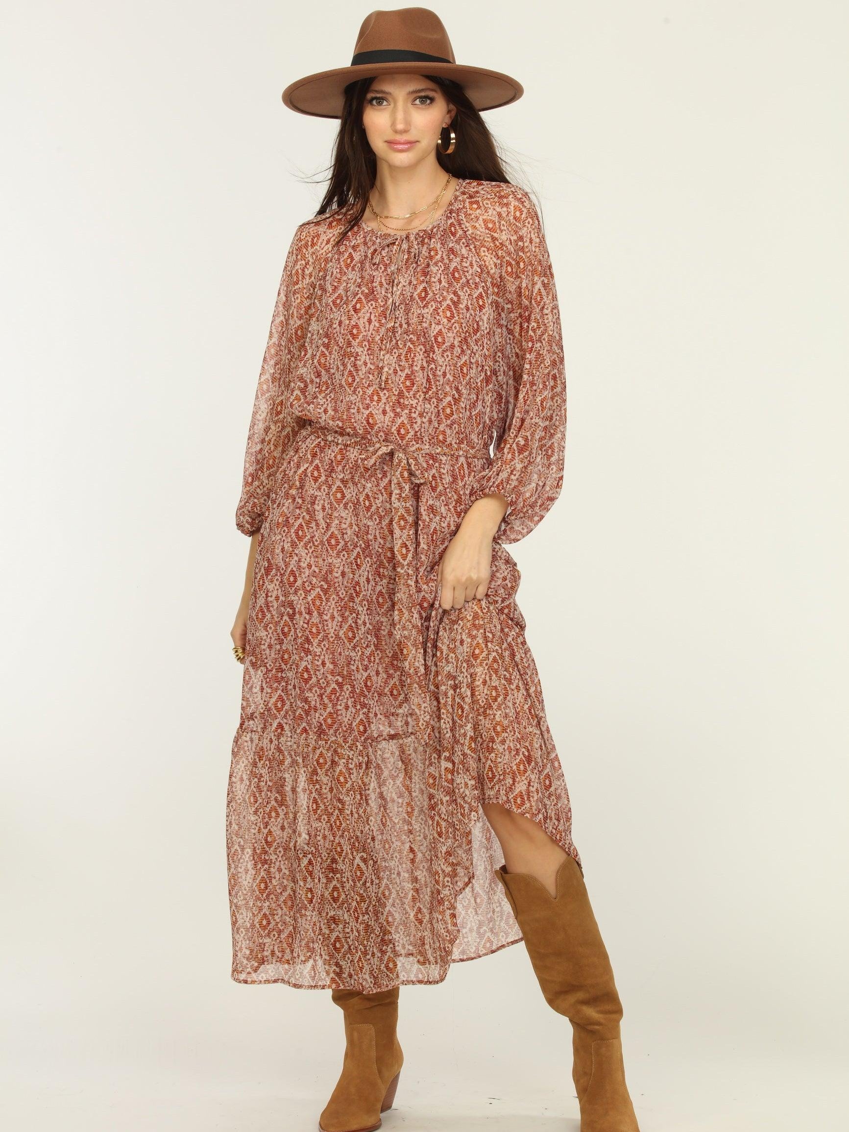 Keegan Raglan Chiffon Maxi Dress-FINAL SALE