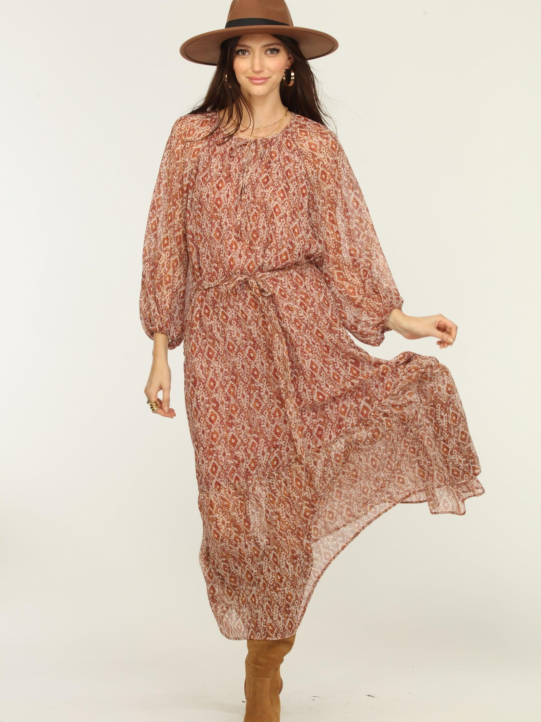 Keegan Raglan Chiffon Maxi Dress-FINAL SALE