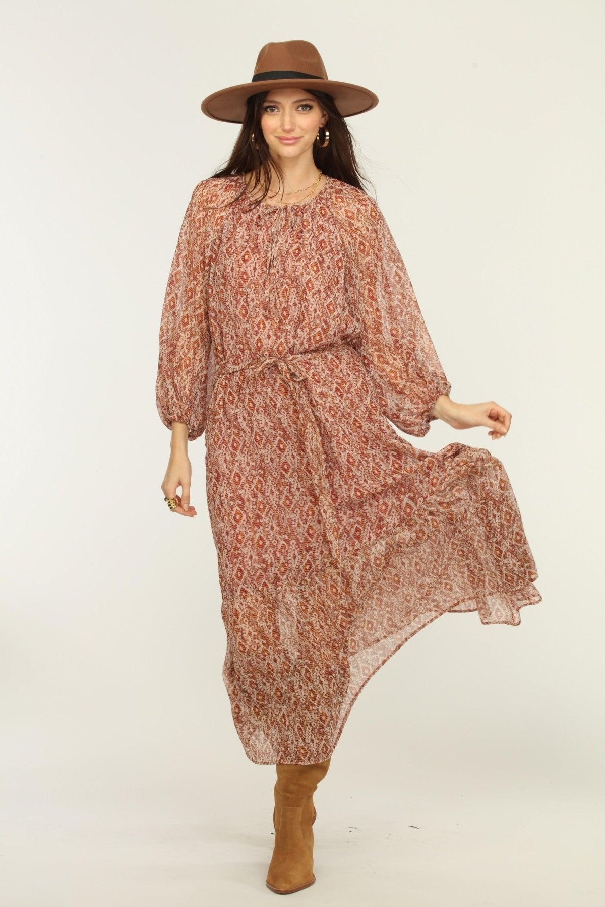 Keegan Raglan Chiffon Maxi Dress-FINAL SALE