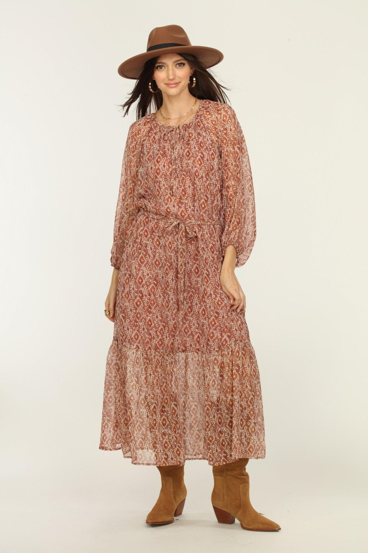 Keegan Raglan Chiffon Maxi Dress-FINAL SALE