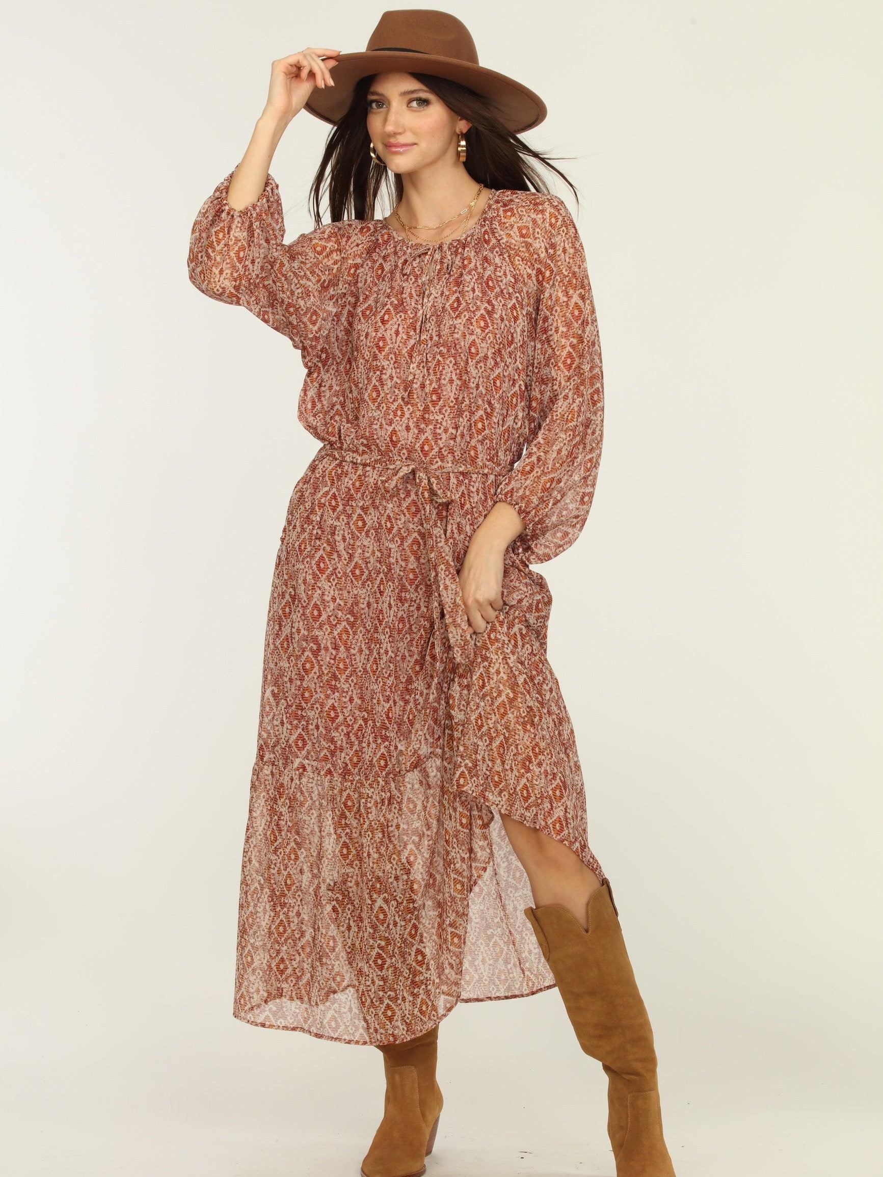 Keegan Raglan Chiffon Maxi Dress-FINAL SALE