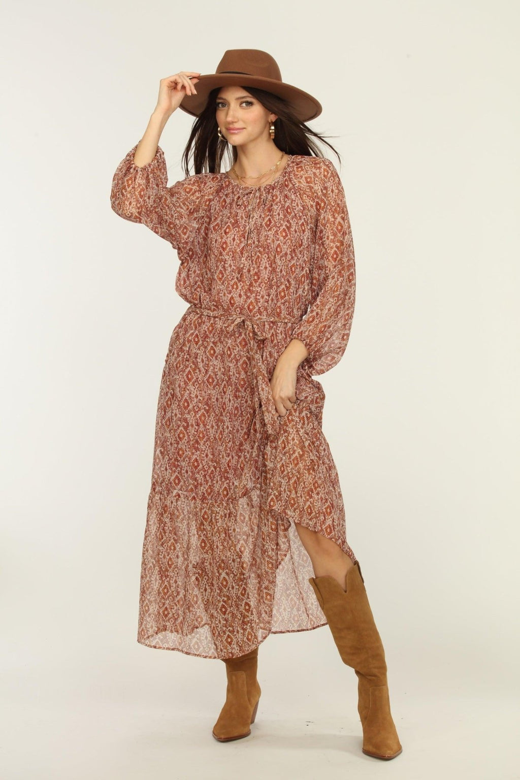 Keegan Raglan Chiffon Maxi Dress-FINAL SALE