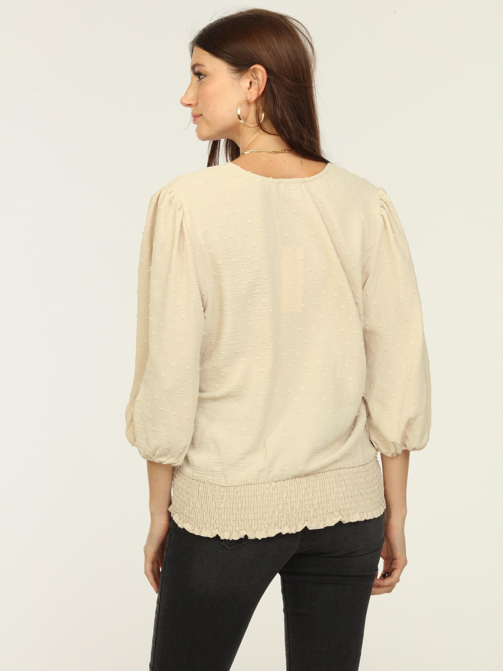 Tan Airflow V-Neck Top-FINAL SALE