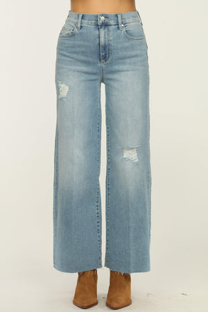 Level 99 Weekend Wide Leg Pant-Medium Wash-FINAL SALE