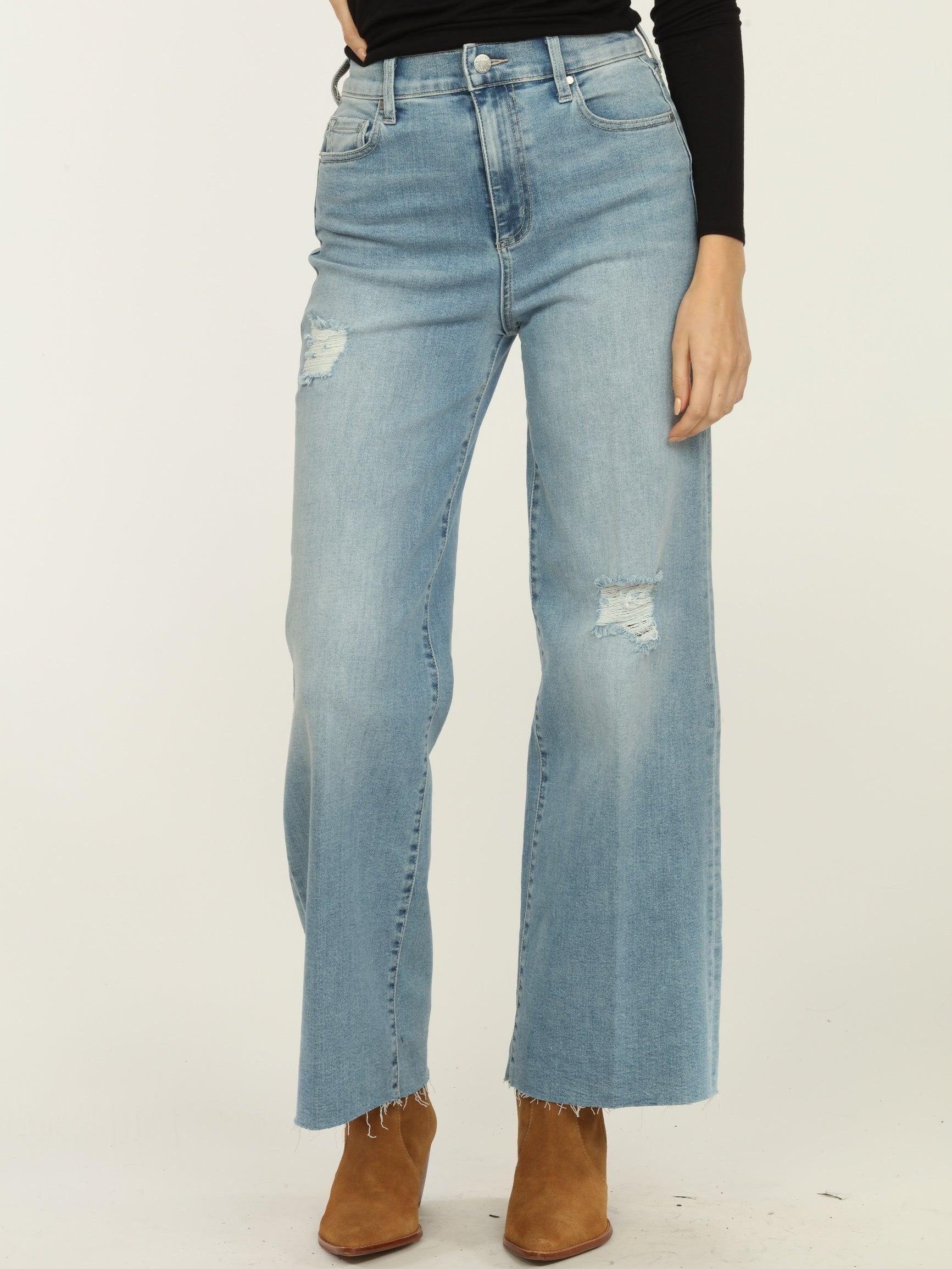 Level 99 Weekend Wide Leg Pant-Medium Wash-FINAL SALE
