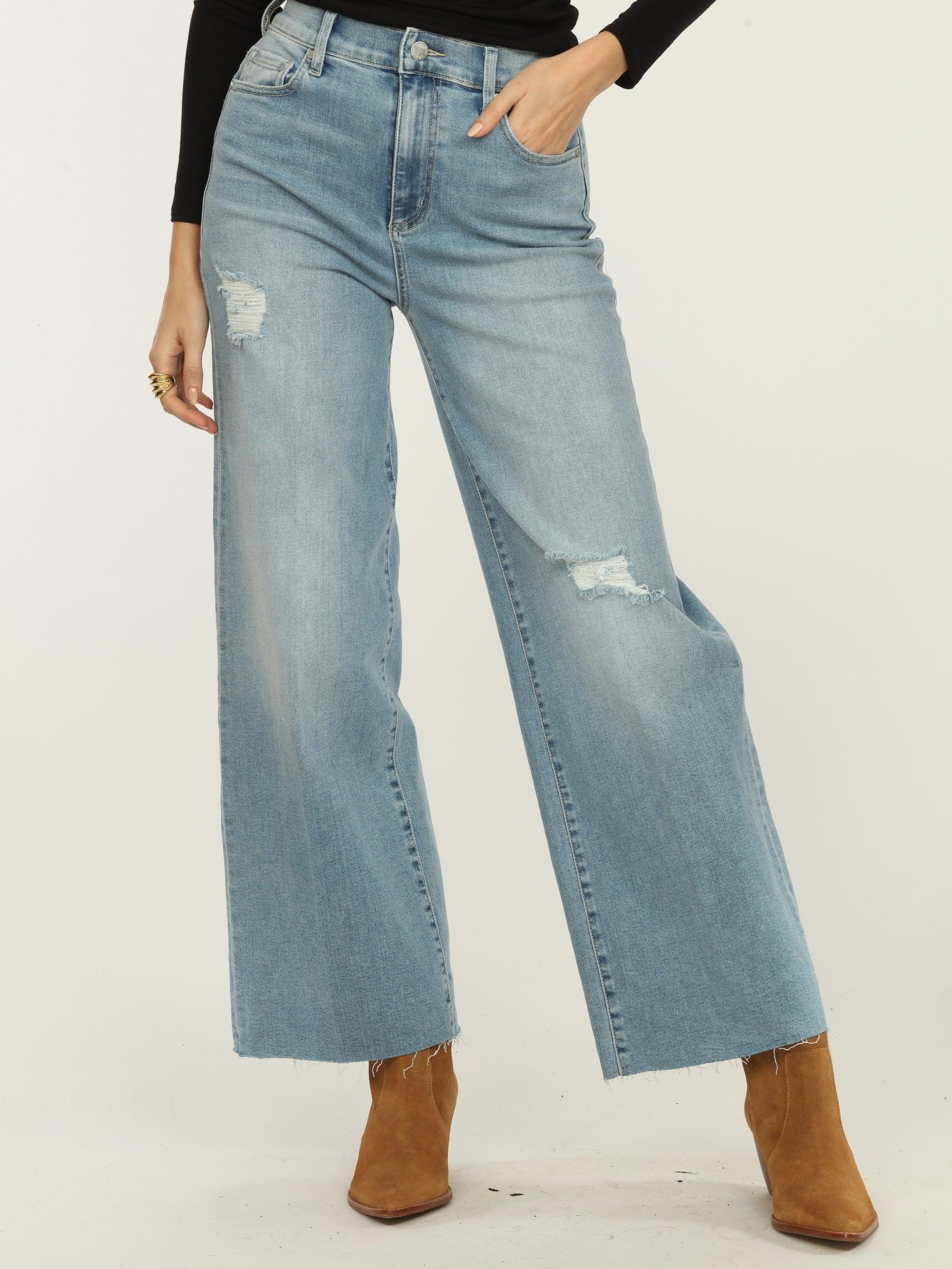 Level 99 Weekend Wide Leg Pant-Medium Wash-FINAL SALE