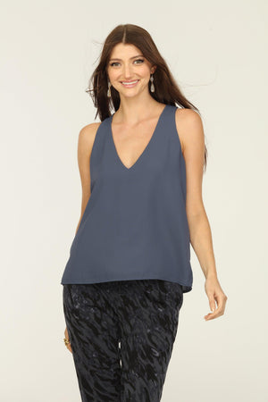 Charcoal Sleeveless Dressy Tank-BEST SELLER