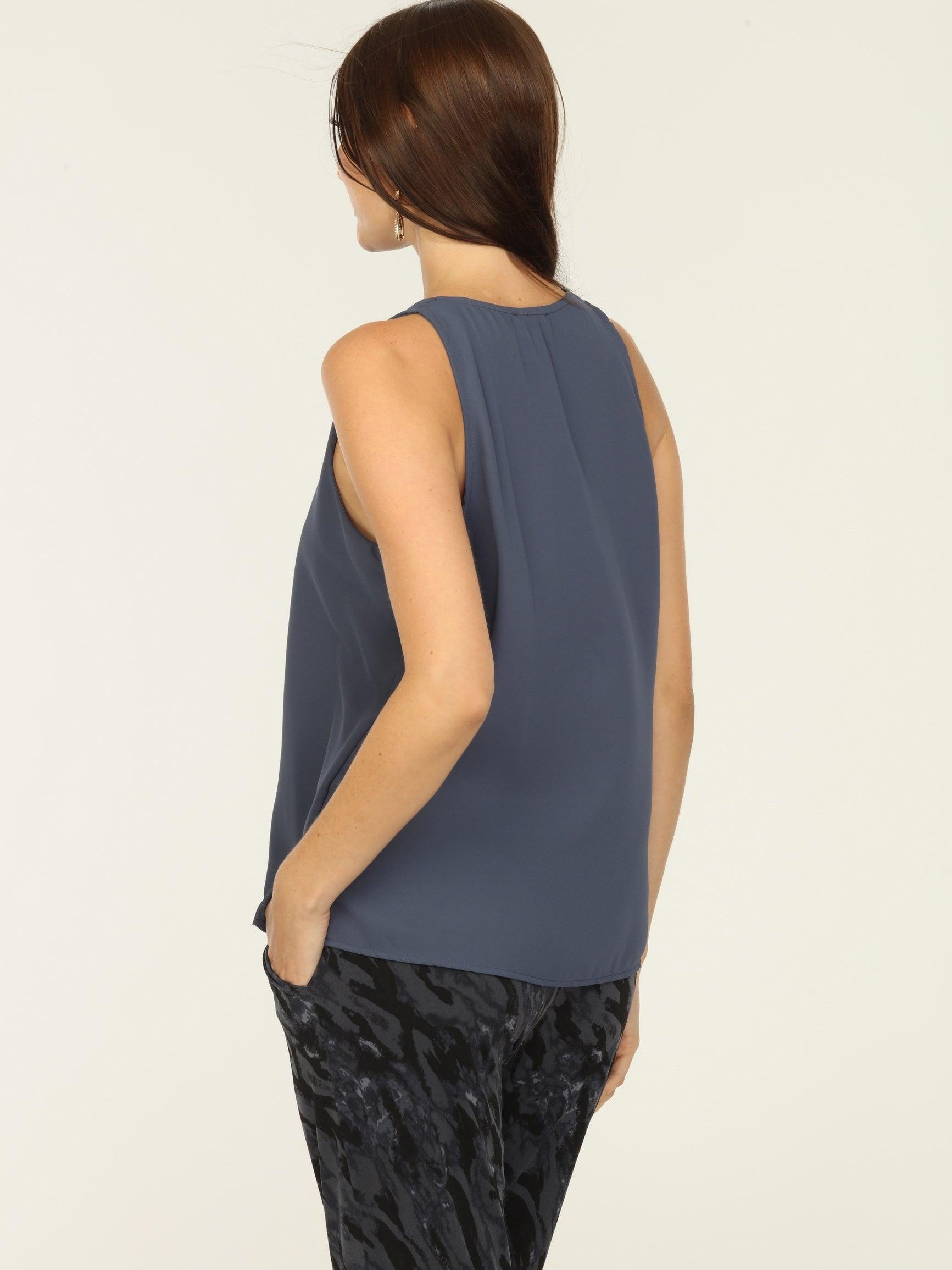 Charcoal Sleeveless Dressy Tank-BEST SELLER