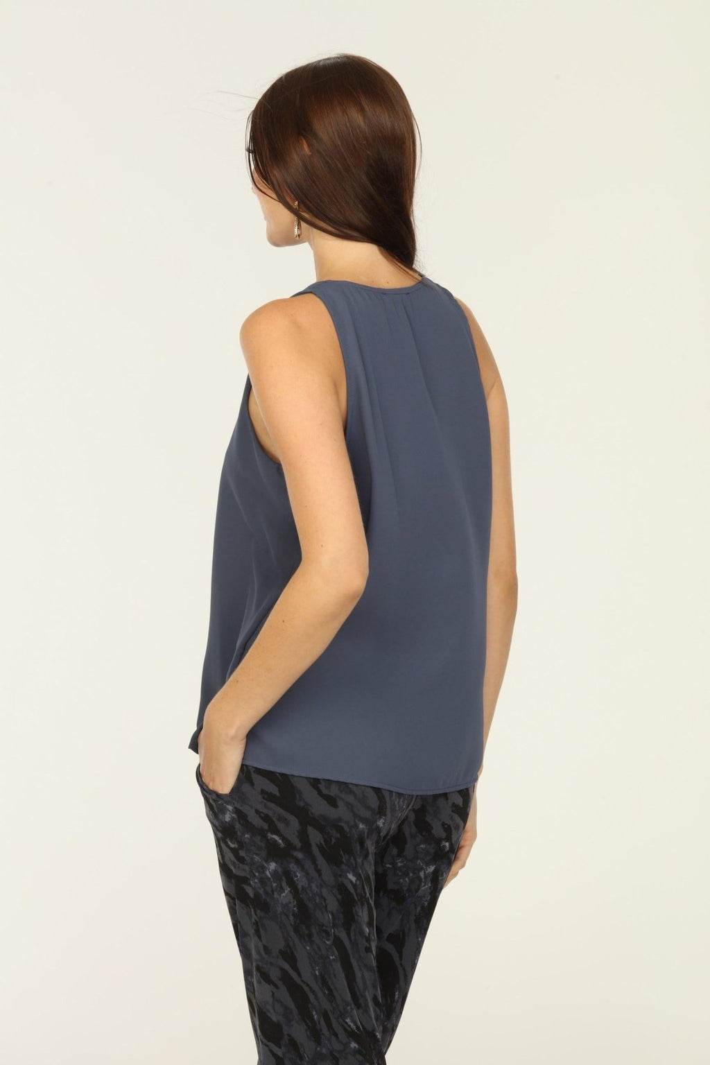 Charcoal Sleeveless Dressy Tank-FINAL SALE
