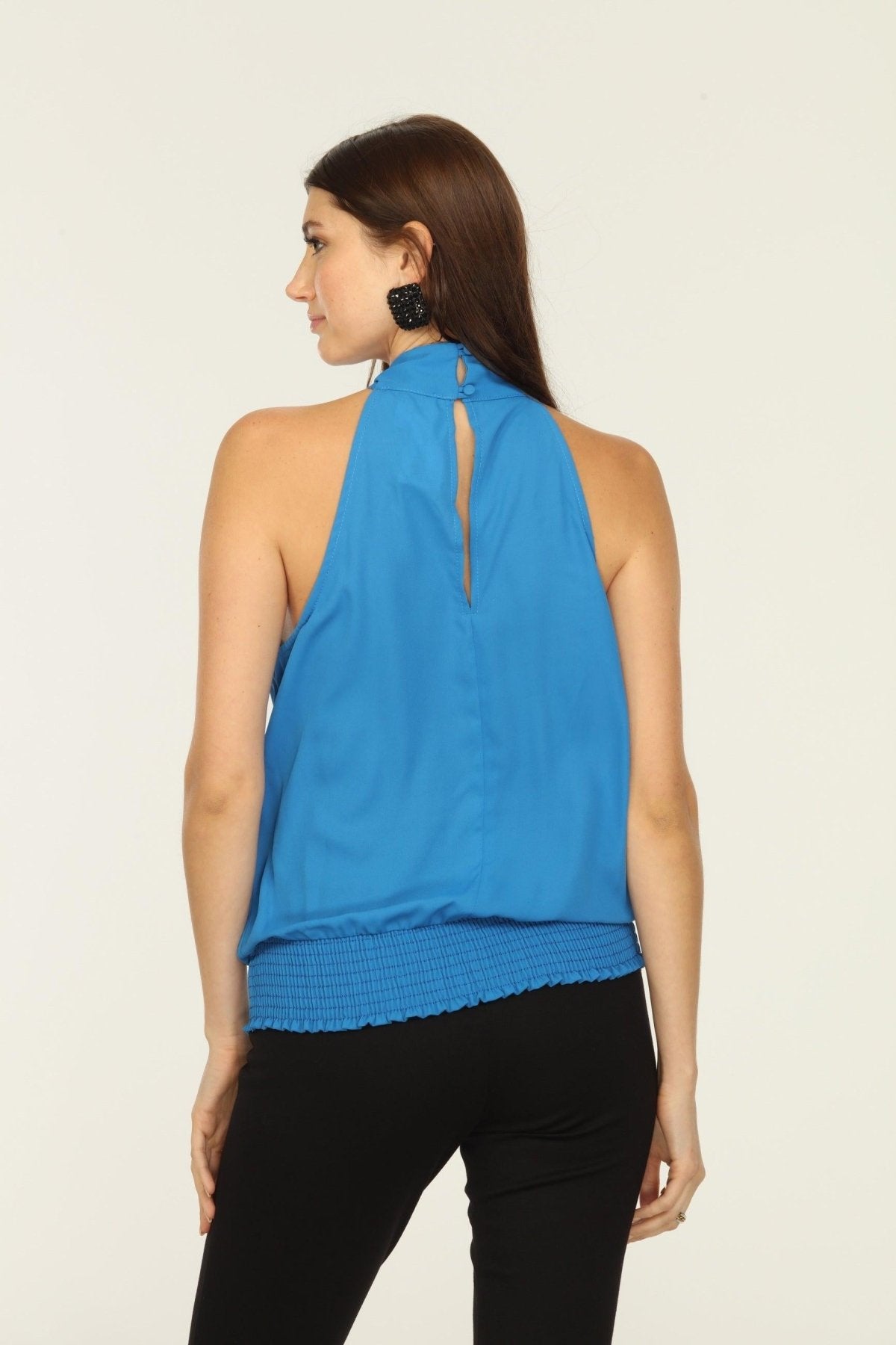 Cobalt Twist Neck Halter Top-FINAL SALE