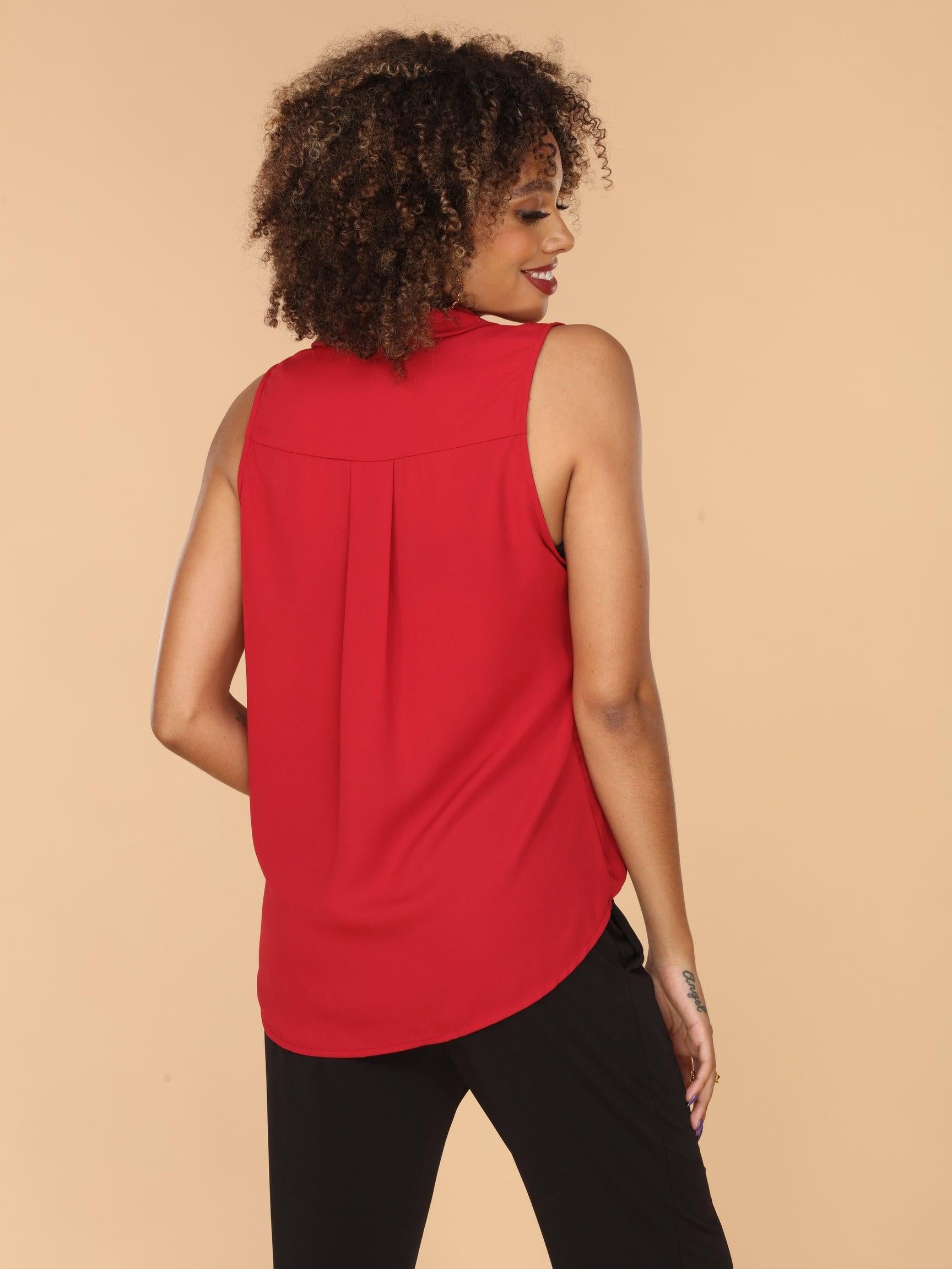 Chili Sleeveless Surplice Collar Top-BEST SELLER