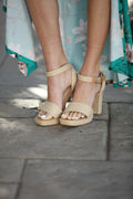 Jute Ankle Strap Platform Heels-FINAL SALE