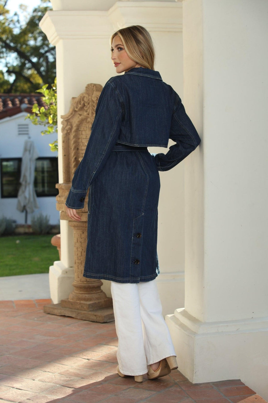 Denim Oversized Trench Coat-FINAL SALE