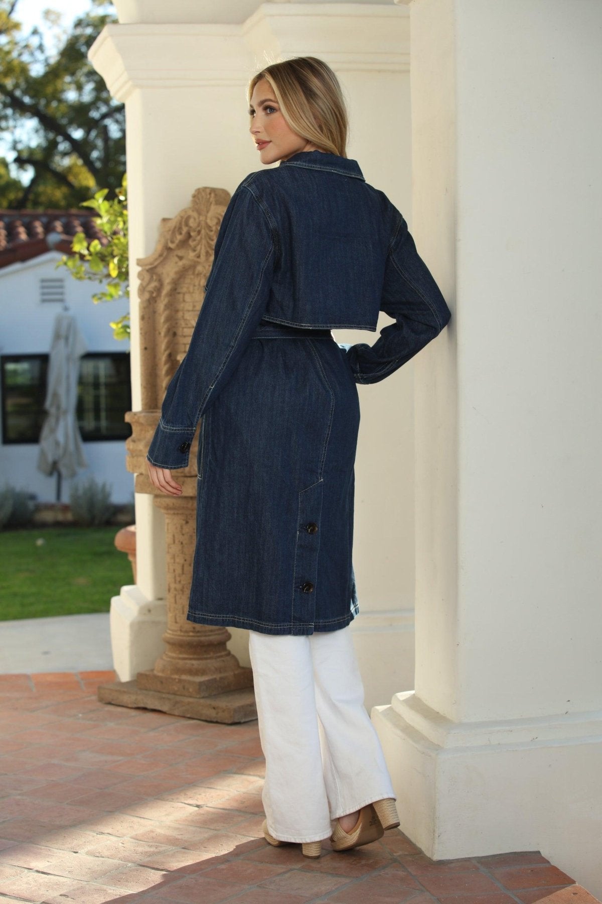 Denim Oversized Trench Coat-FINAL SALE