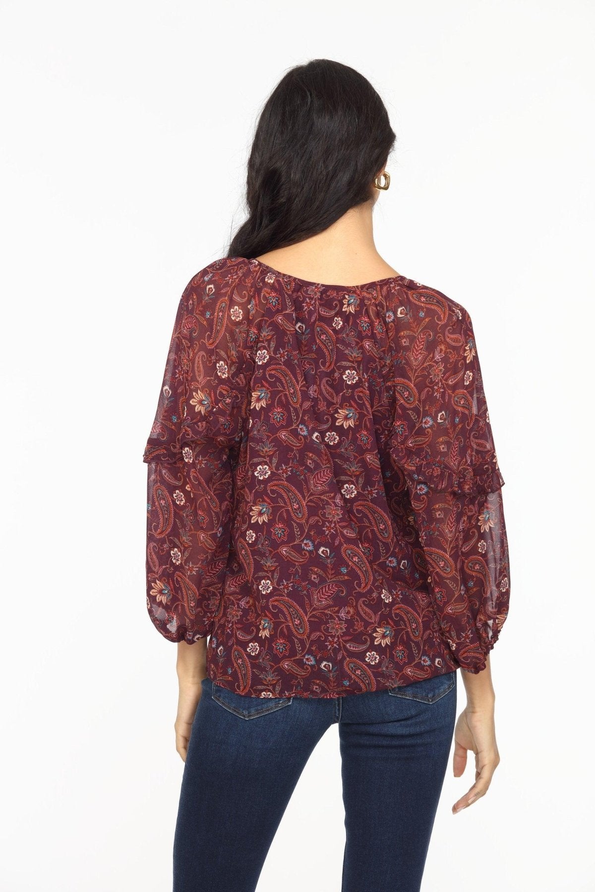 Gredana Ruffle Chiffon Blouse-FINAL SALE