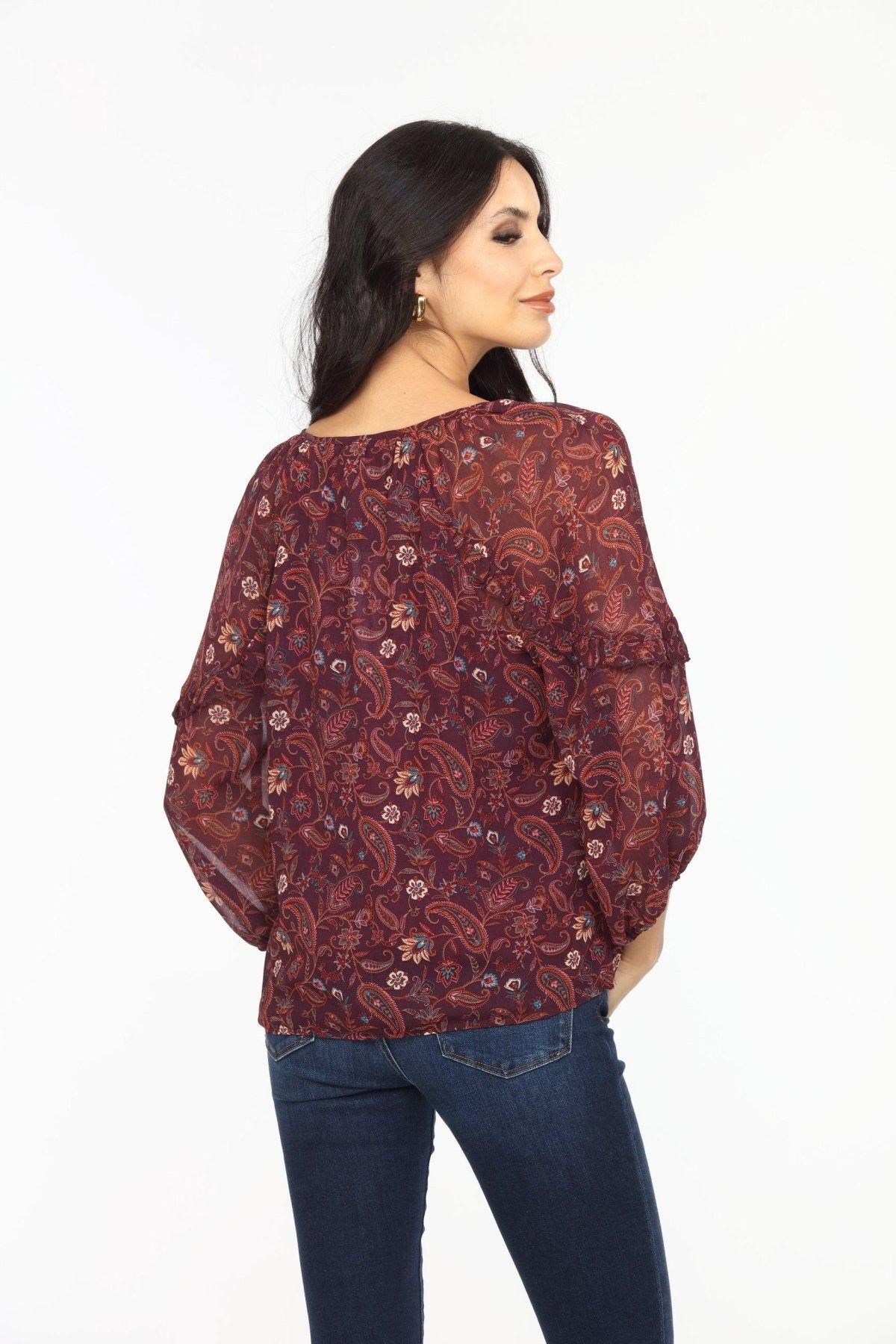 Gredana Ruffle Chiffon Blouse-FINAL SALE