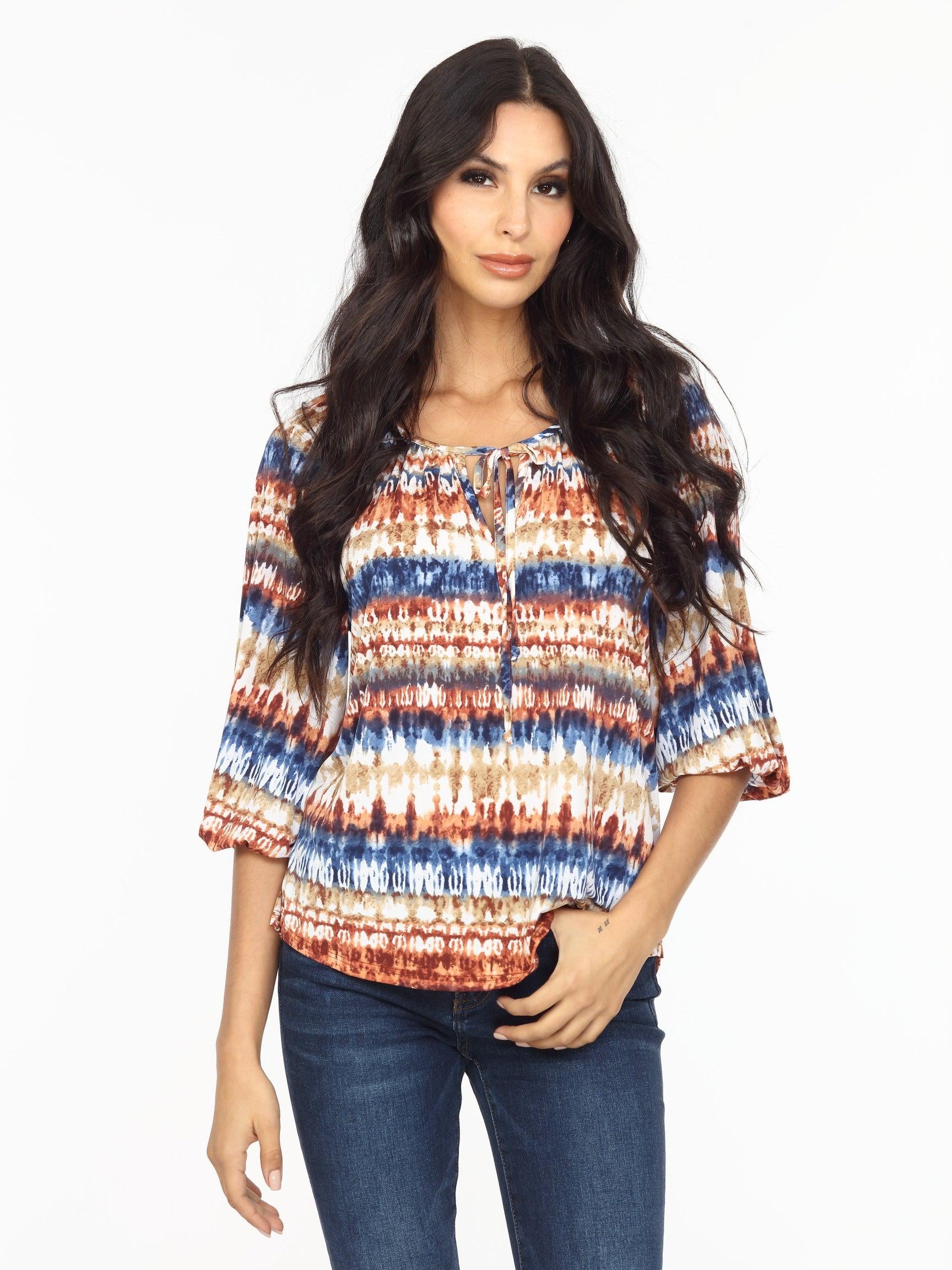 Effie Stretch Split Neck Top-FINAL SALE