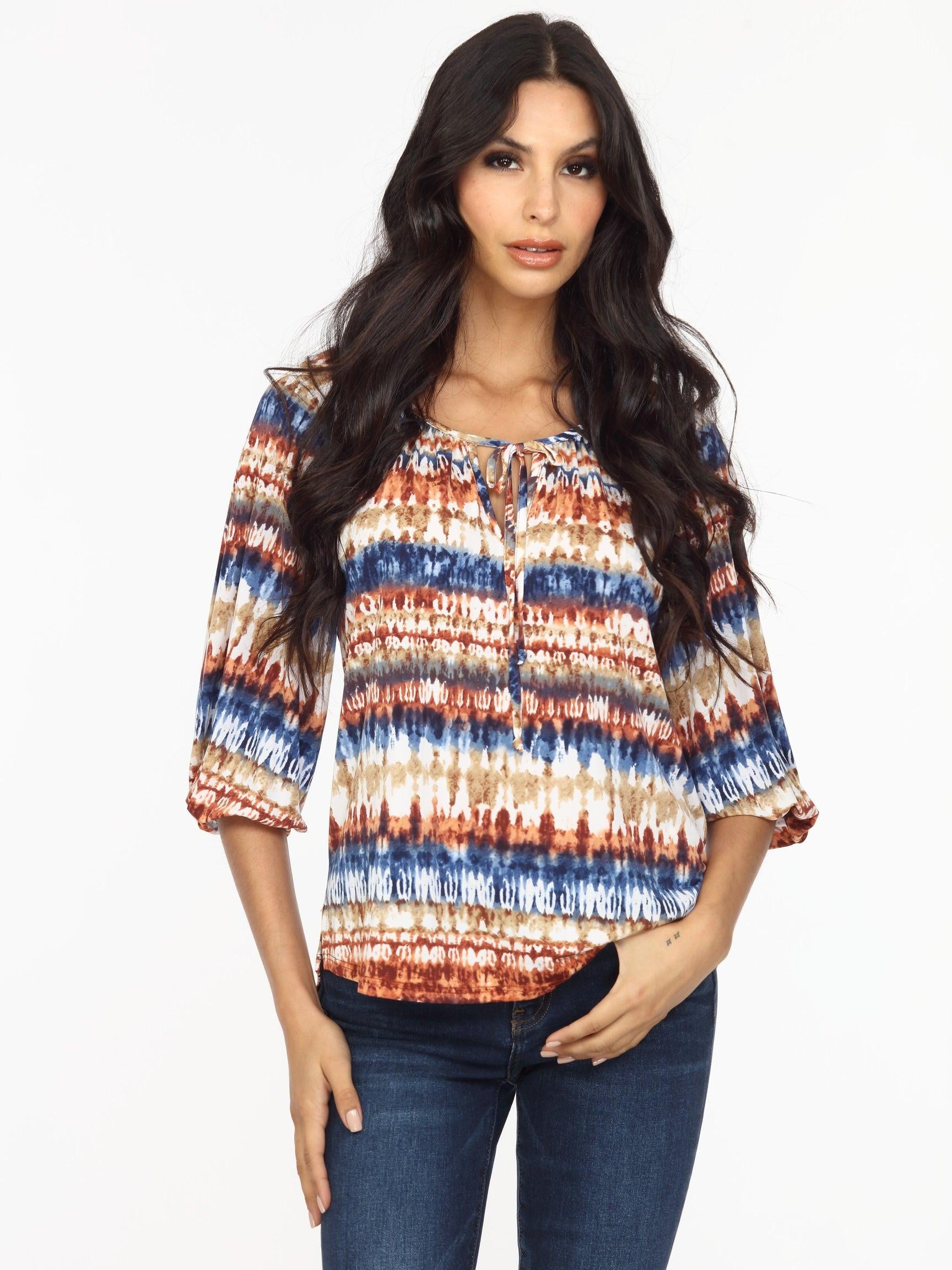 Effie Stretch Split Neck Top-FINAL SALE