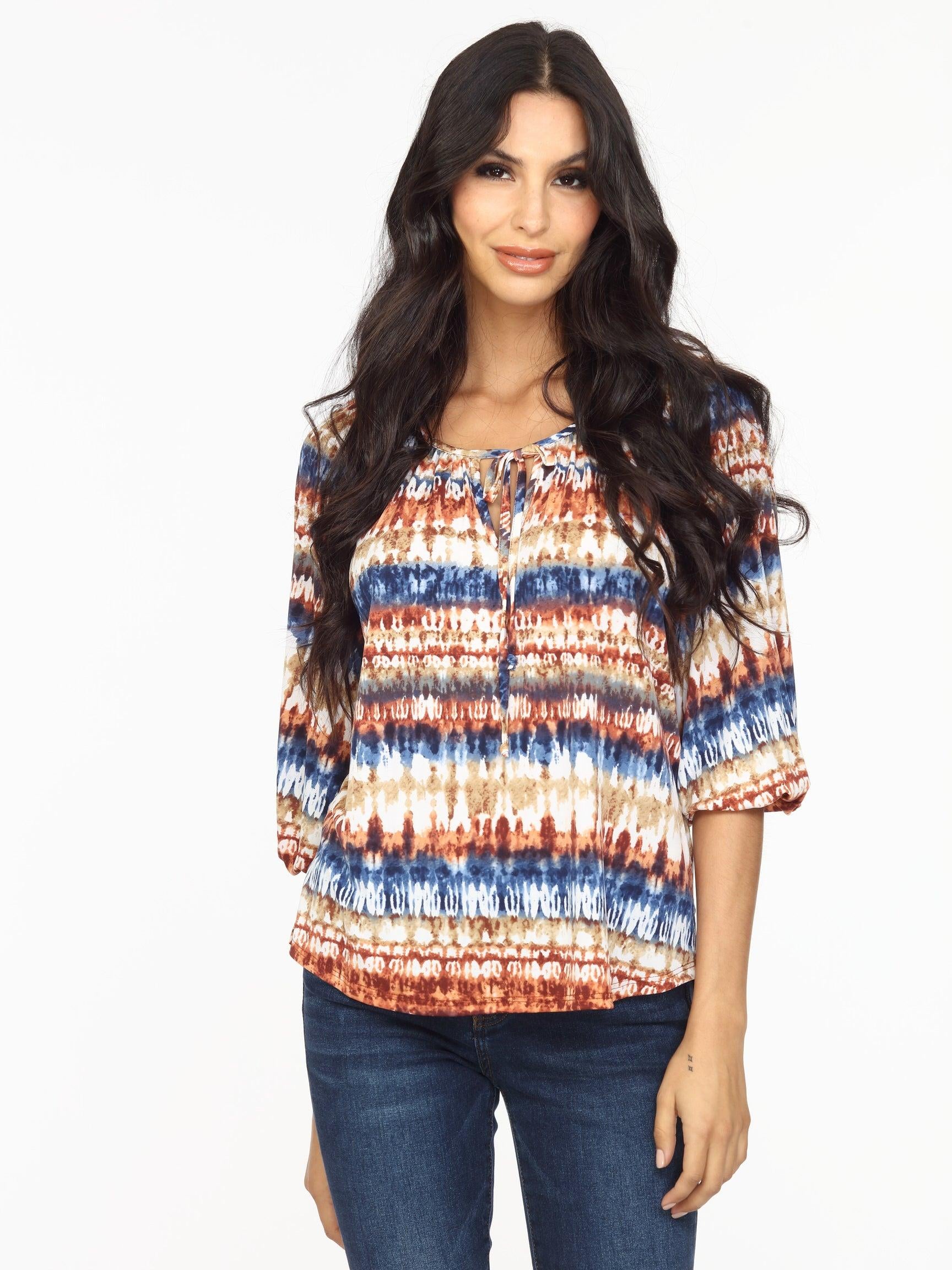 Effie Stretch Split Neck Top-FINAL SALE