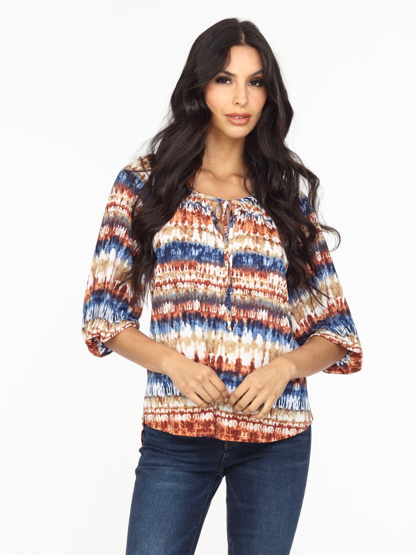 Effie Stretch Split Neck Top-FINAL SALE