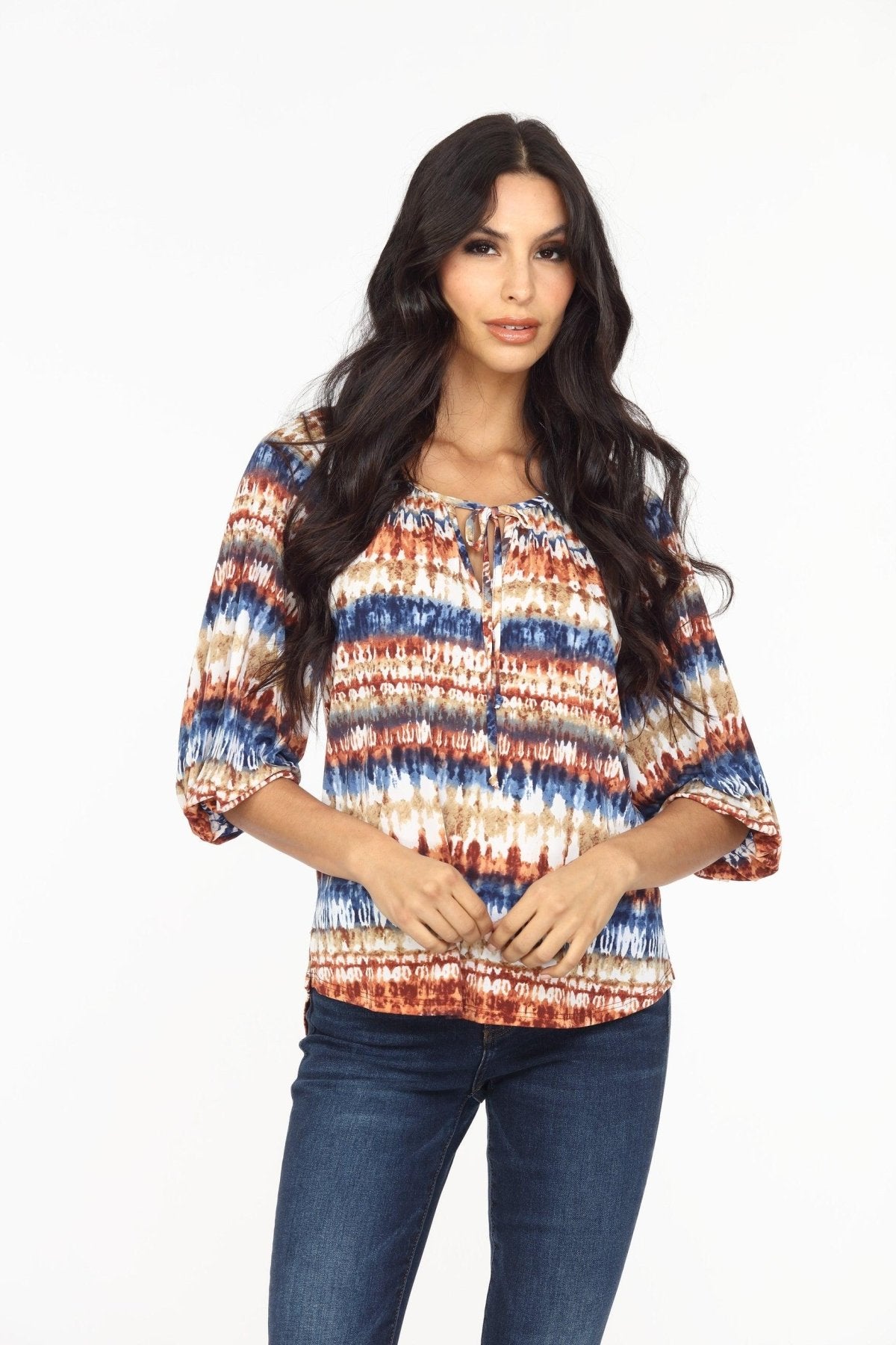 Effie Stretch Split Neck Top-FINAL SALE