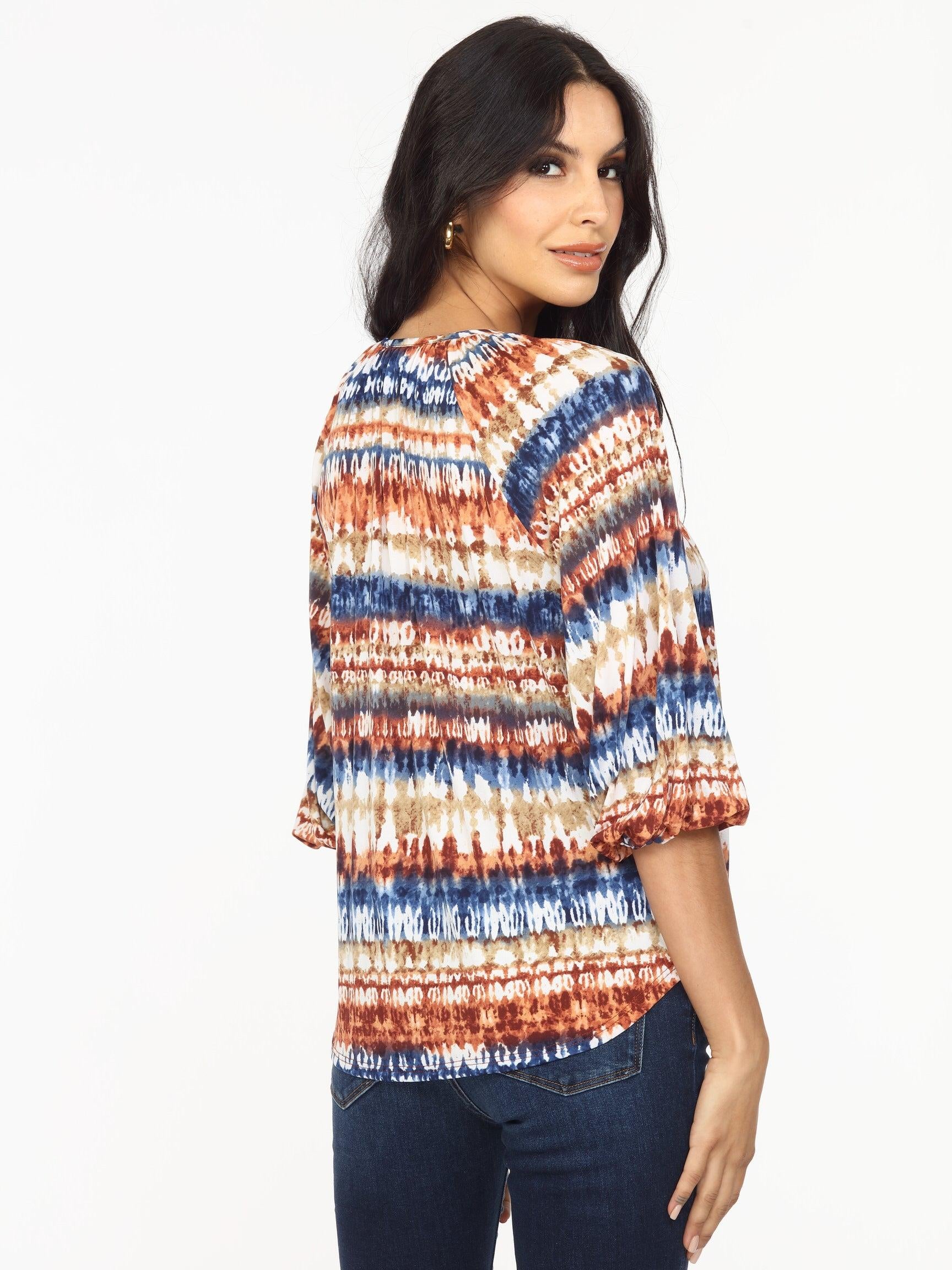 Effie Stretch Split Neck Top-FINAL SALE