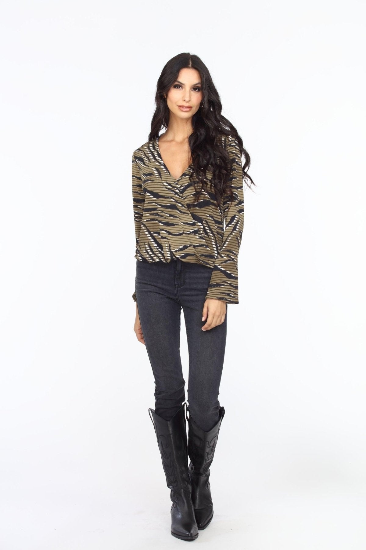 Alejandra Surplice Bell Sleeve Top -FINAL SALE