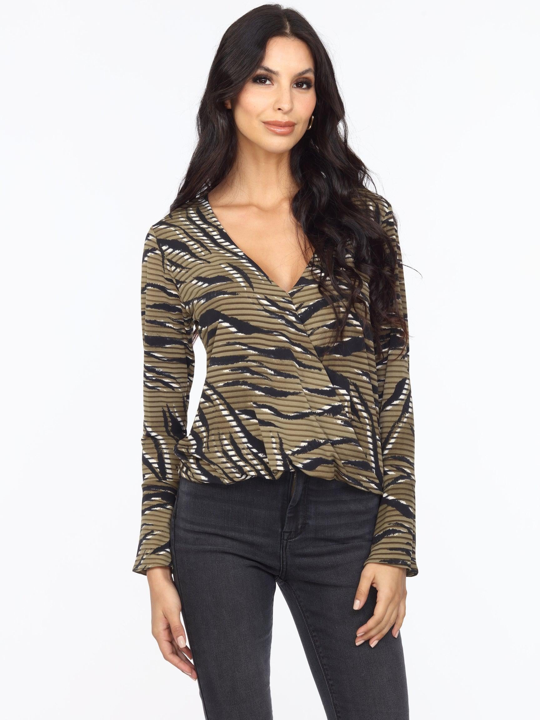 Alejandra Surplice Bell Sleeve Top -FINAL SALE
