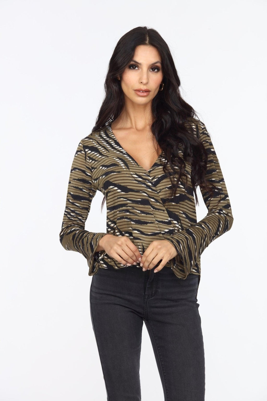 Alejandra Surplice Bell Sleeve Top -FINAL SALE