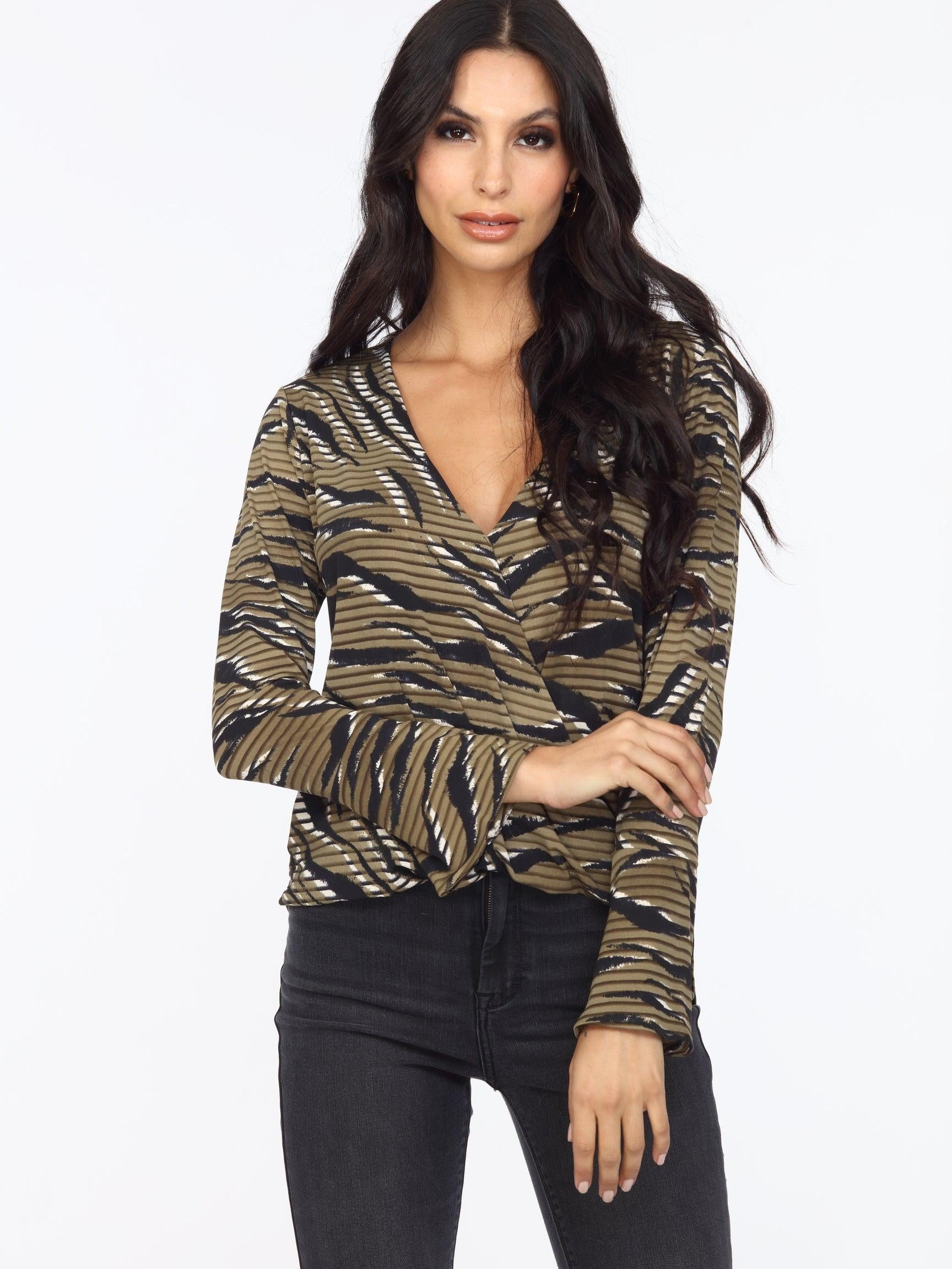 Alejandra Surplice Bell Sleeve Top -FINAL SALE