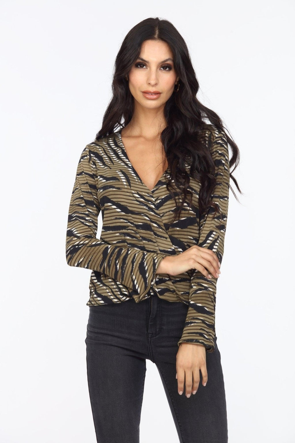 Alejandra Surplice Bell Sleeve Top -FINAL SALE
