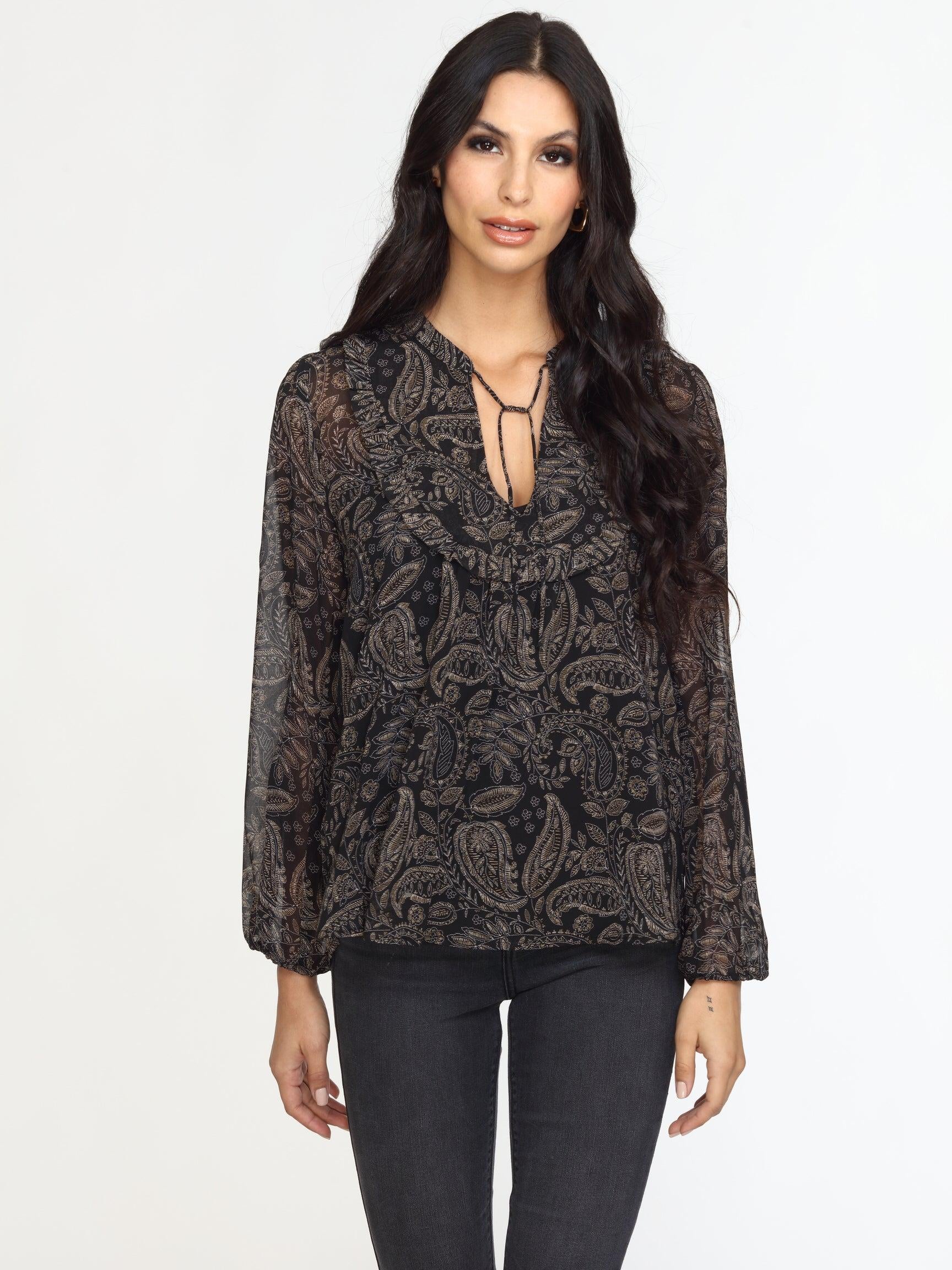 Yukon Ruffle Bib Blouse-FINAL SALE