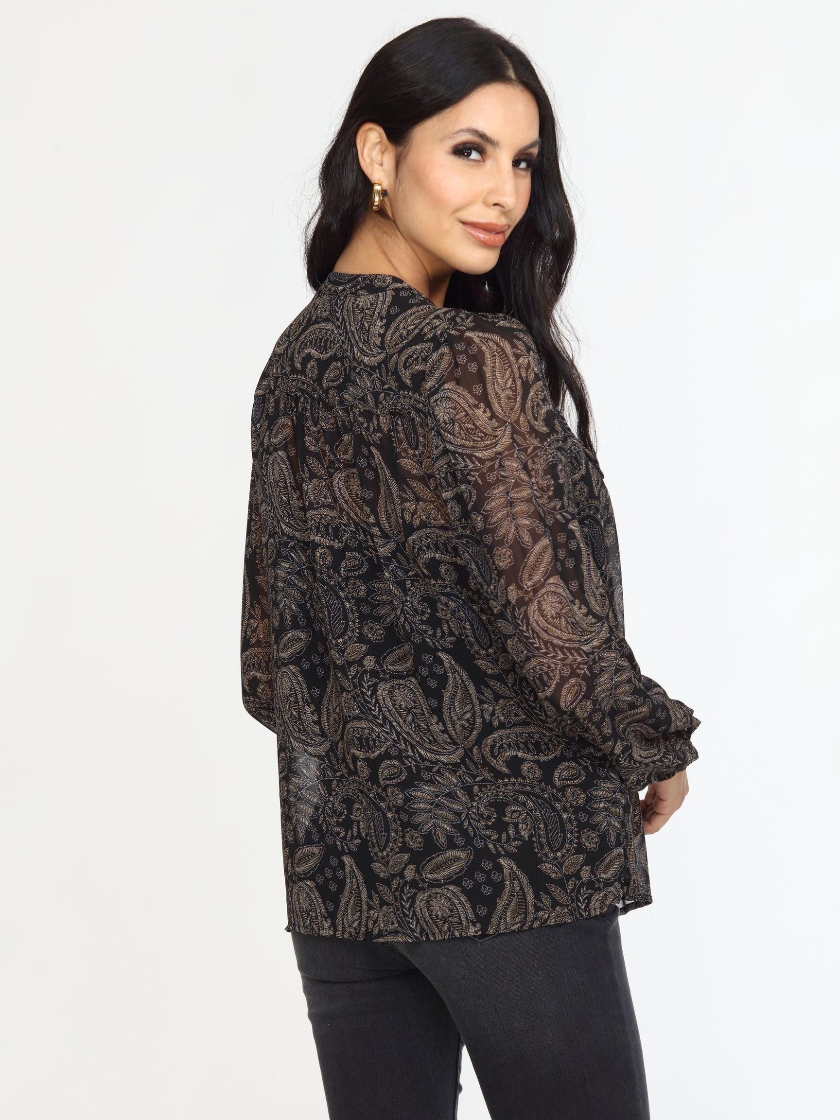 Yukon Ruffle Bib Blouse-FINAL SALE