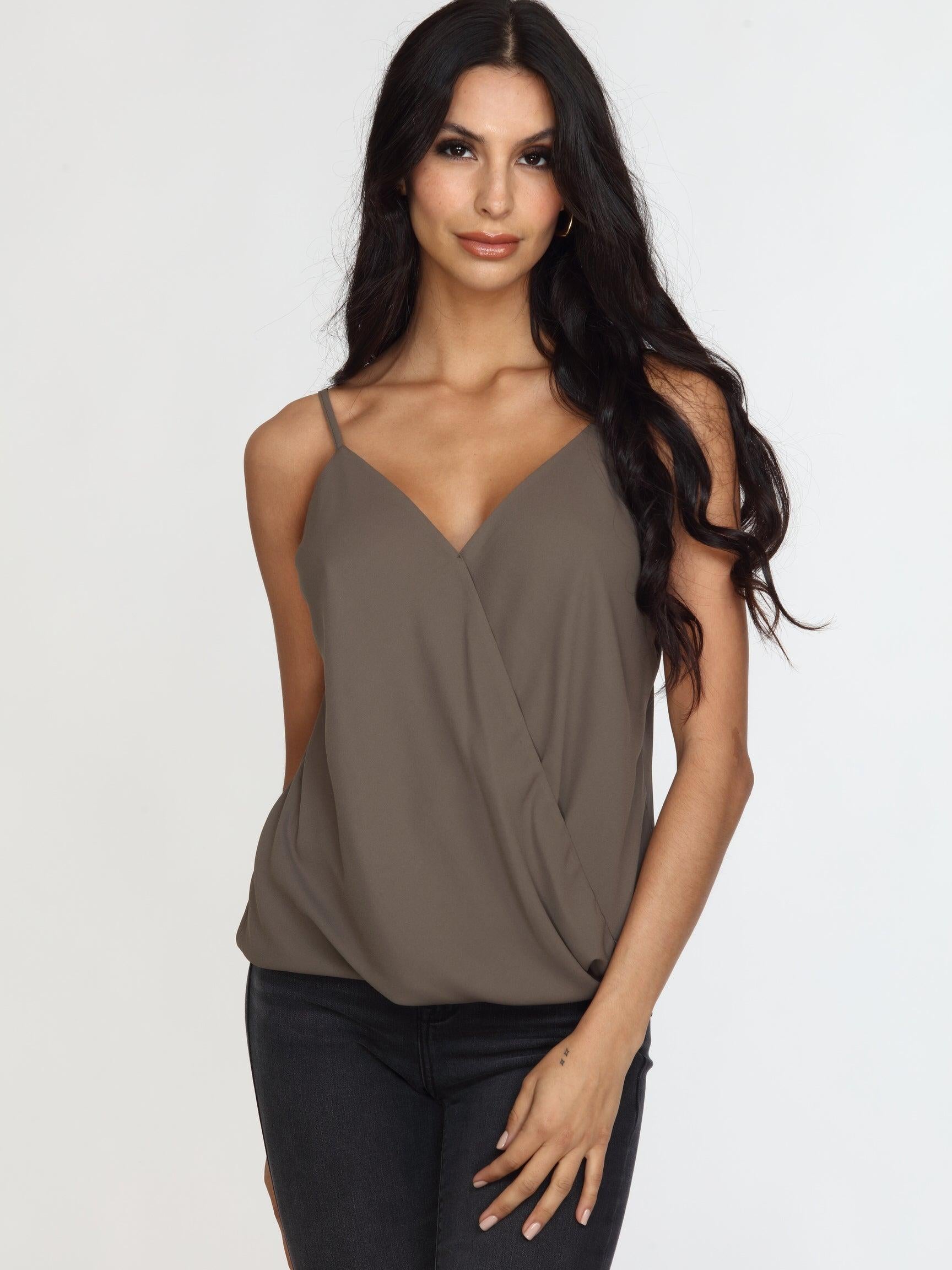 Olive Surplice Cami-BEST SELLER
