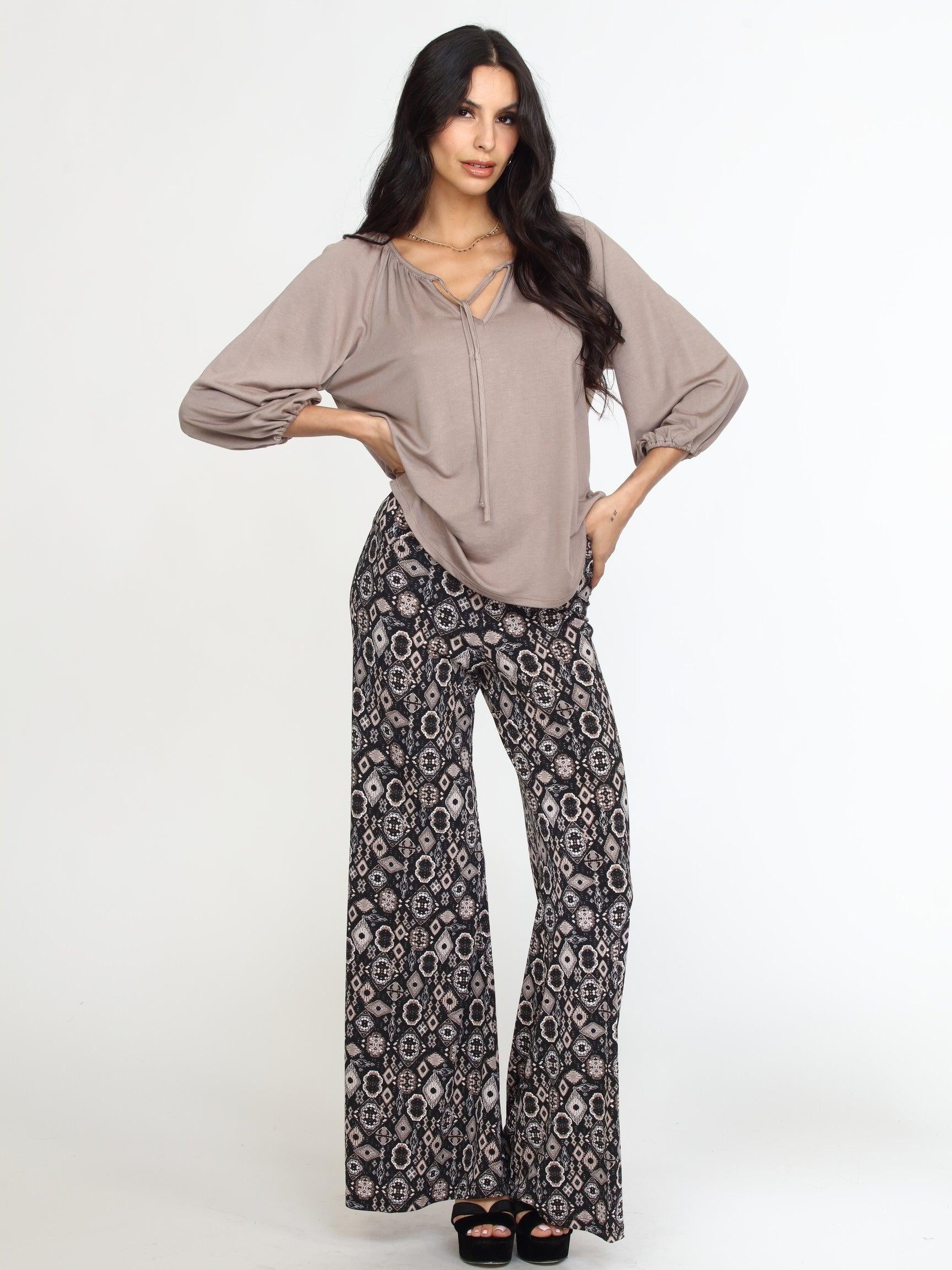 Chai Cupro Stretch Split Neck Top