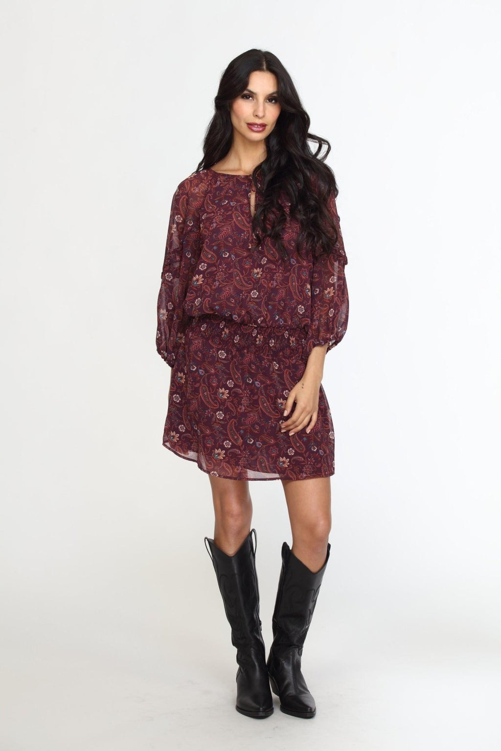 Gredana Chiffon Ruffle Dress-FINAL SALE