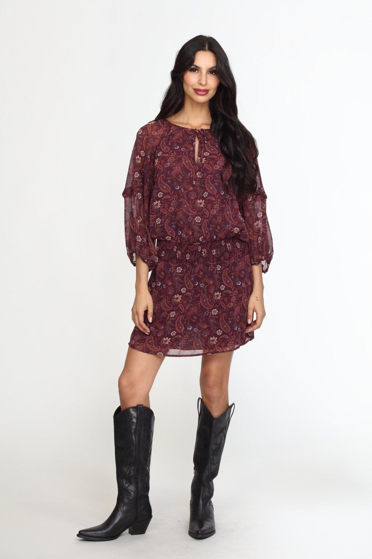 Gredana Chiffon Ruffle Dress-FINAL SALE