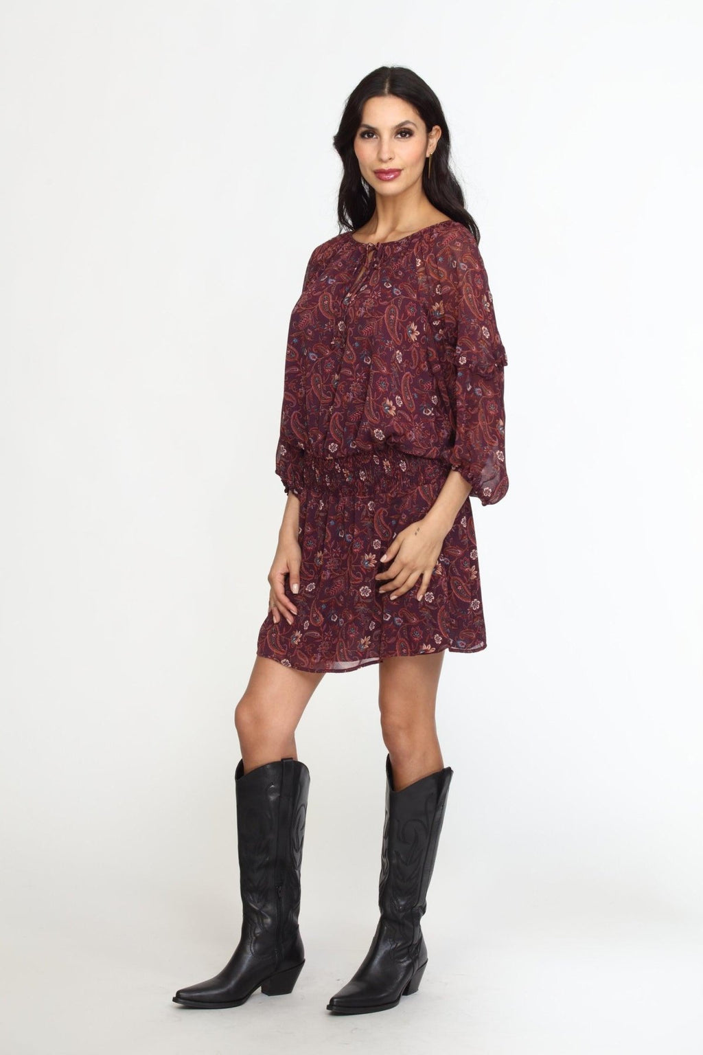 Gredana Chiffon Ruffle Dress-FINAL SALE