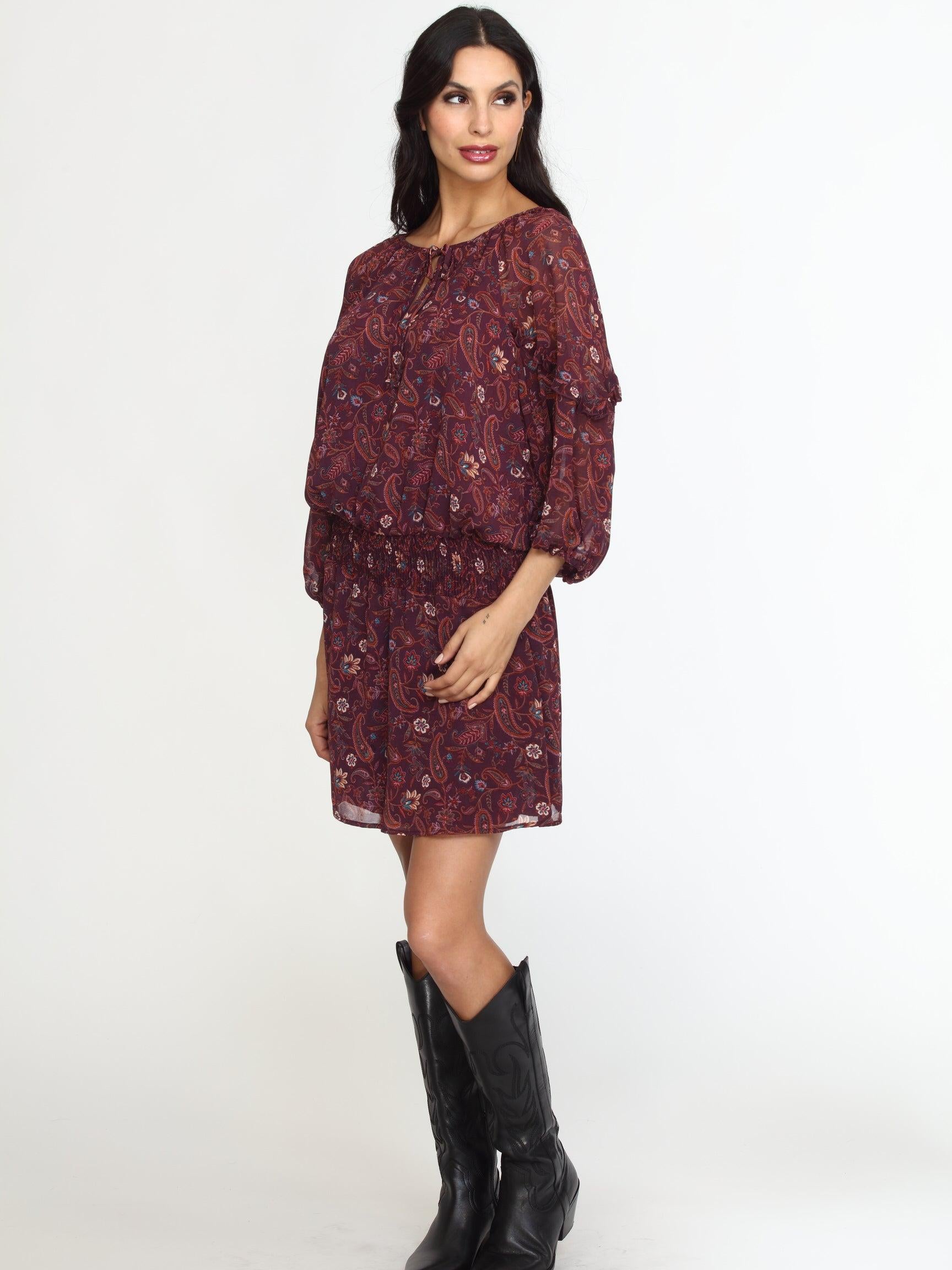 Gredana Chiffon Ruffle Dress-FINAL SALE