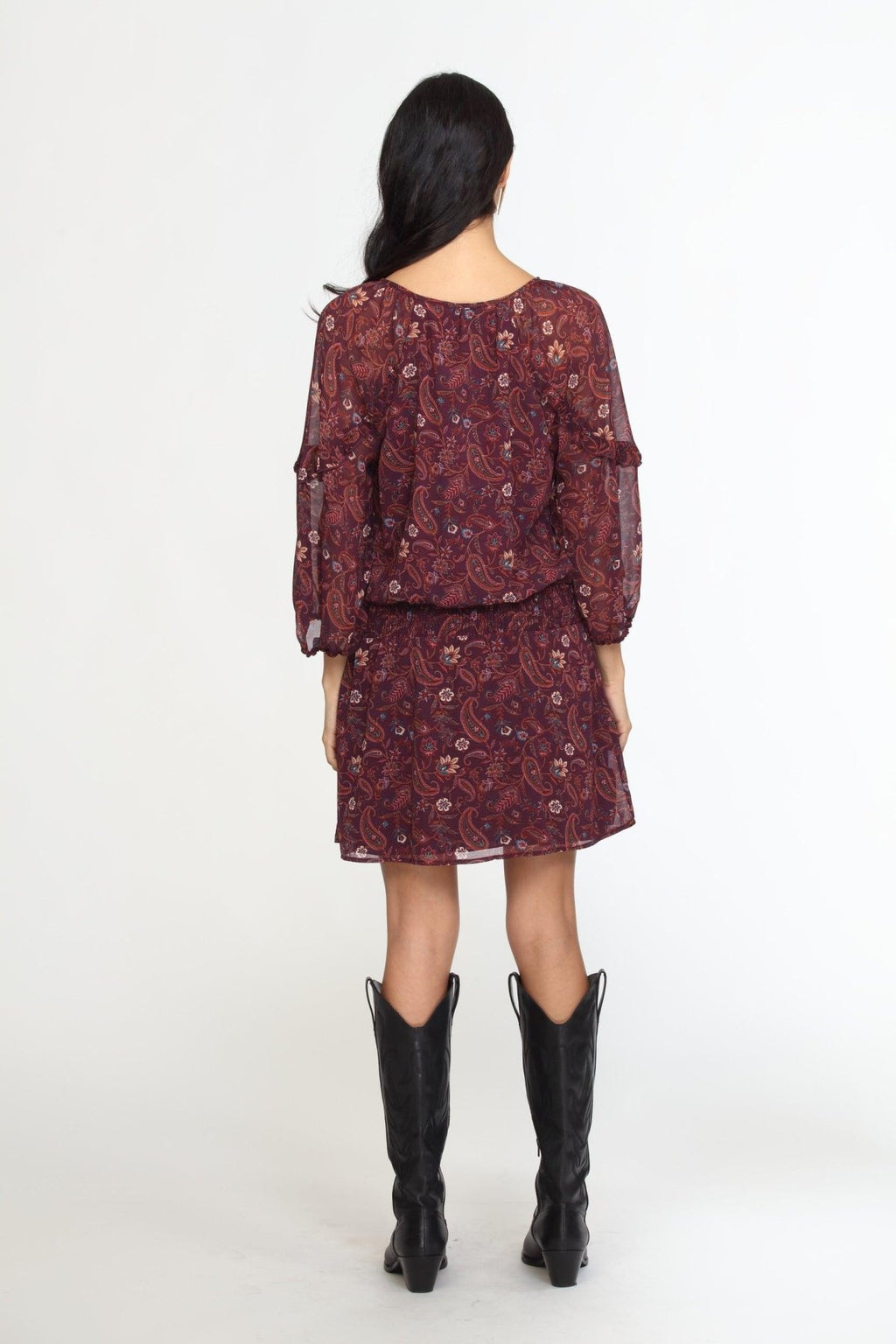 Gredana Chiffon Ruffle Dress-FINAL SALE