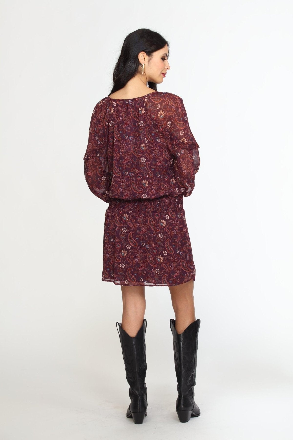 Gredana Chiffon Ruffle Dress-FINAL SALE