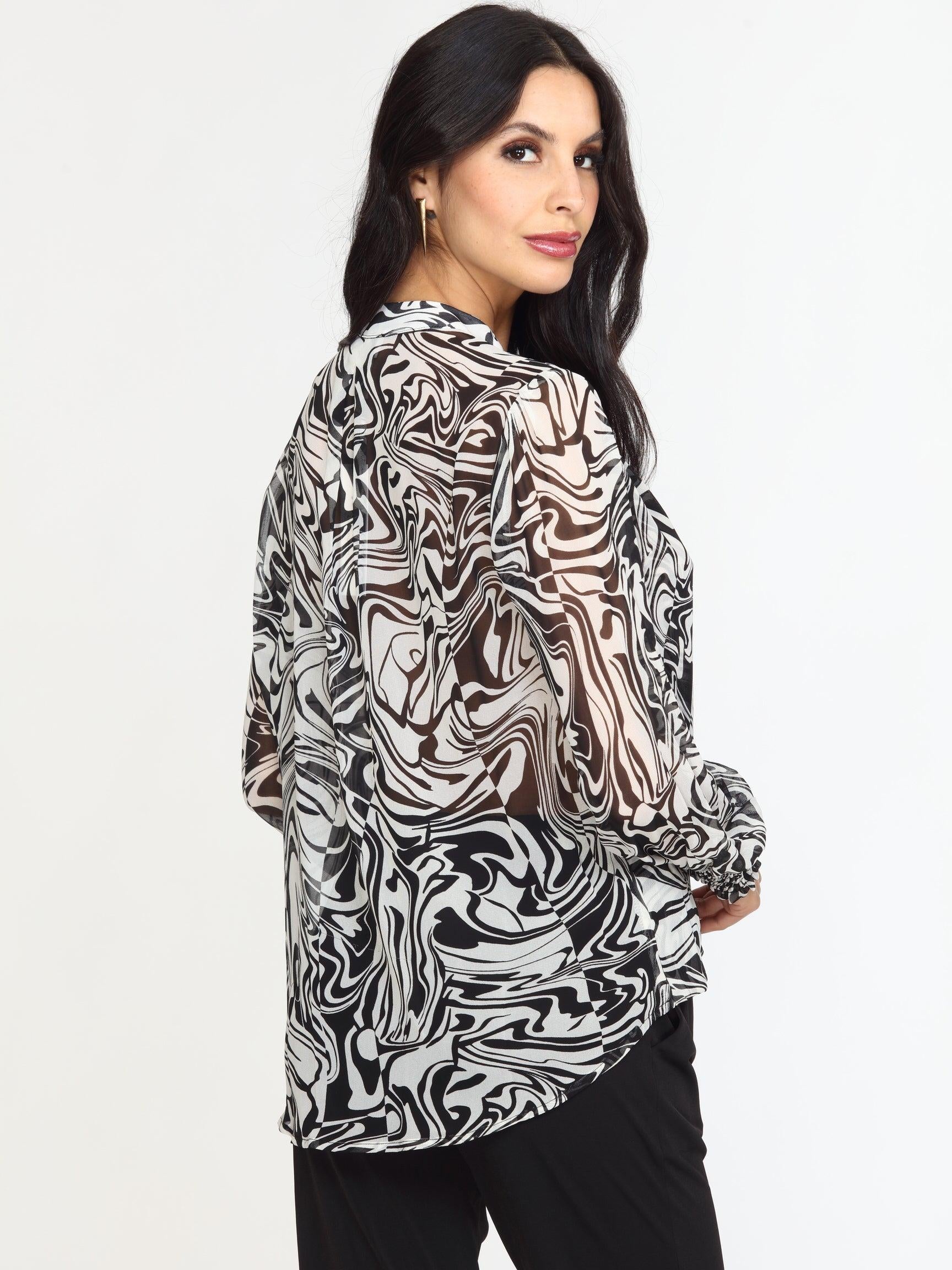 Foley Chiffon Surplice Smocked Top-FINAL SALE