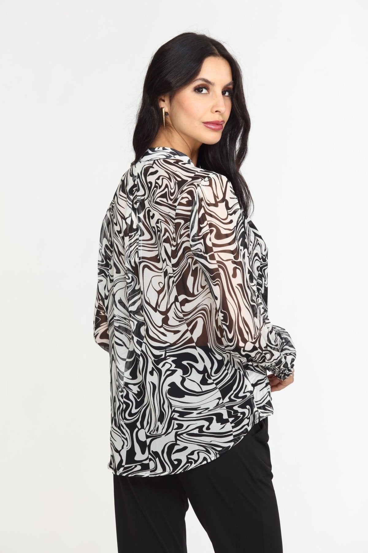 Foley Chiffon Surplice Smocked Top-FINAL SALE