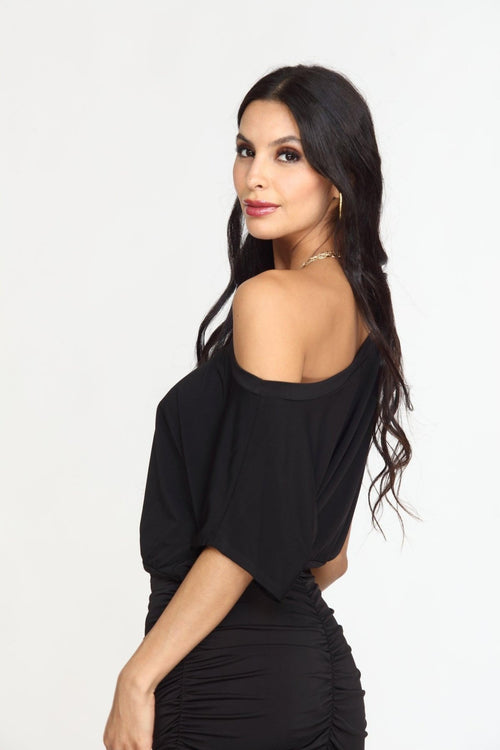 Black Stretch Banded Tee